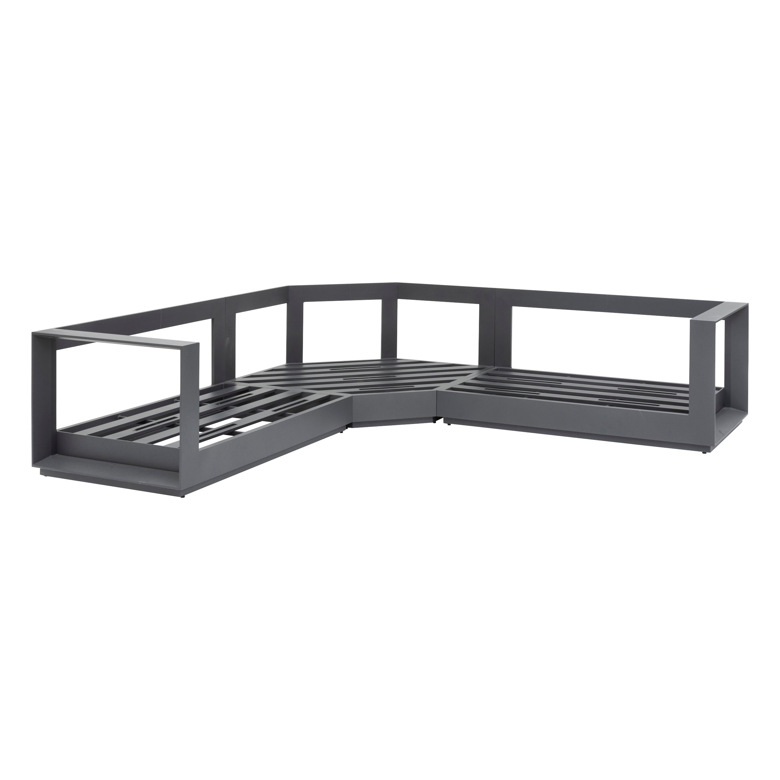 Set de colt de gradina Allure graphite cu 5 locuri din aluminiu si poliester - Hesperide
