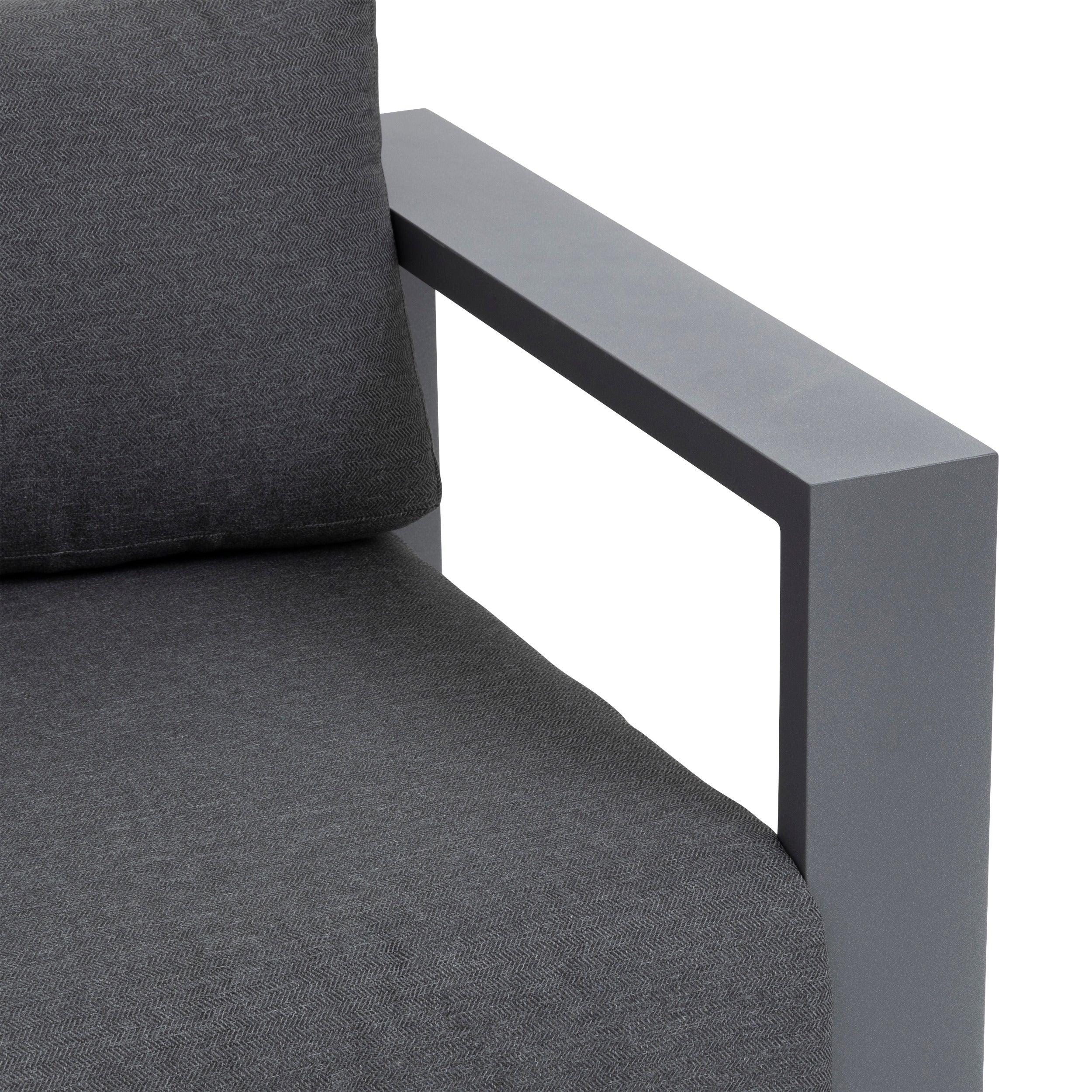 Set de colt de gradina Allure graphite cu 5 locuri din aluminiu si poliester - Hesperide