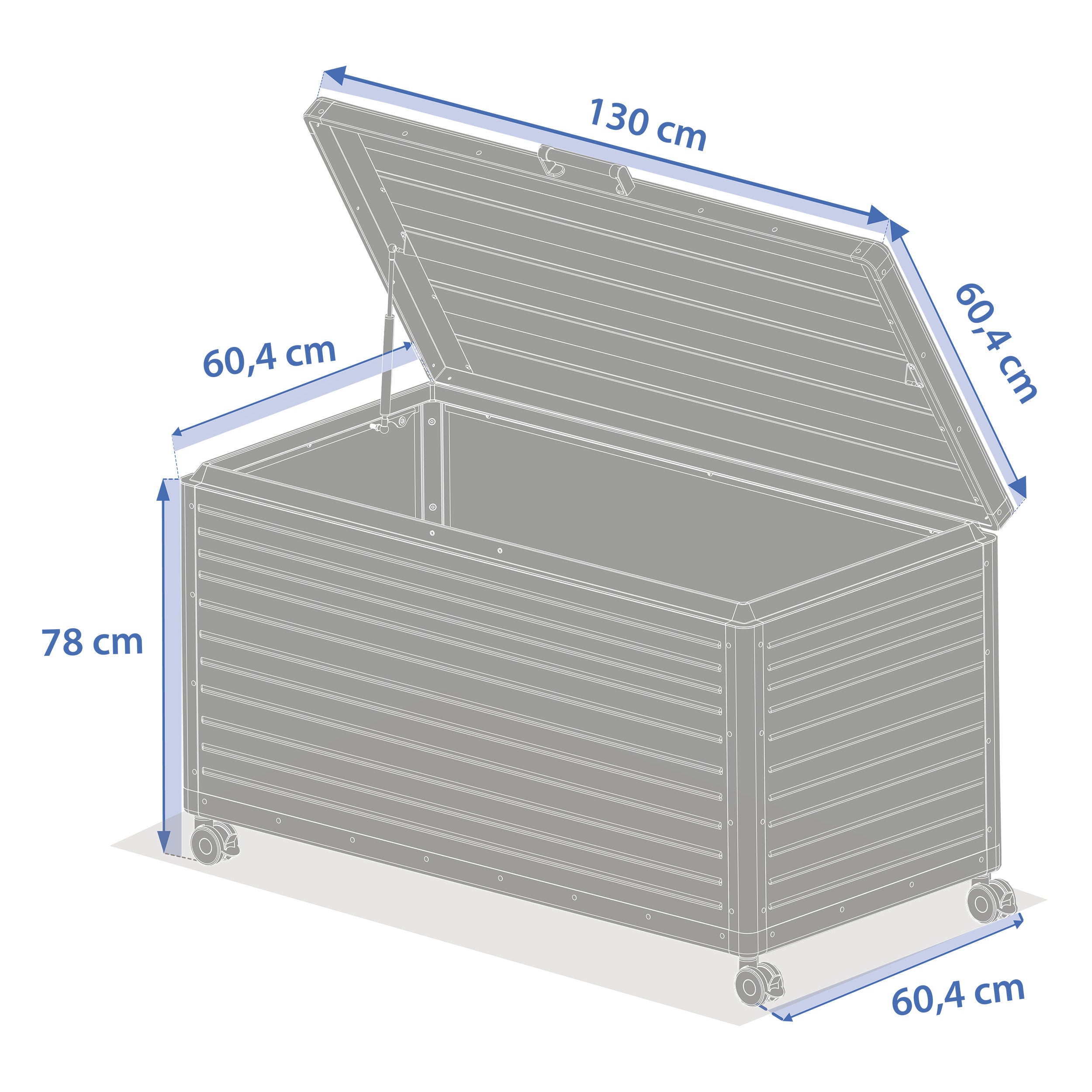 Lada de depozitare Edenio din lut S 130 x 60,4 x 78cm din aluminiu - Hesperide
