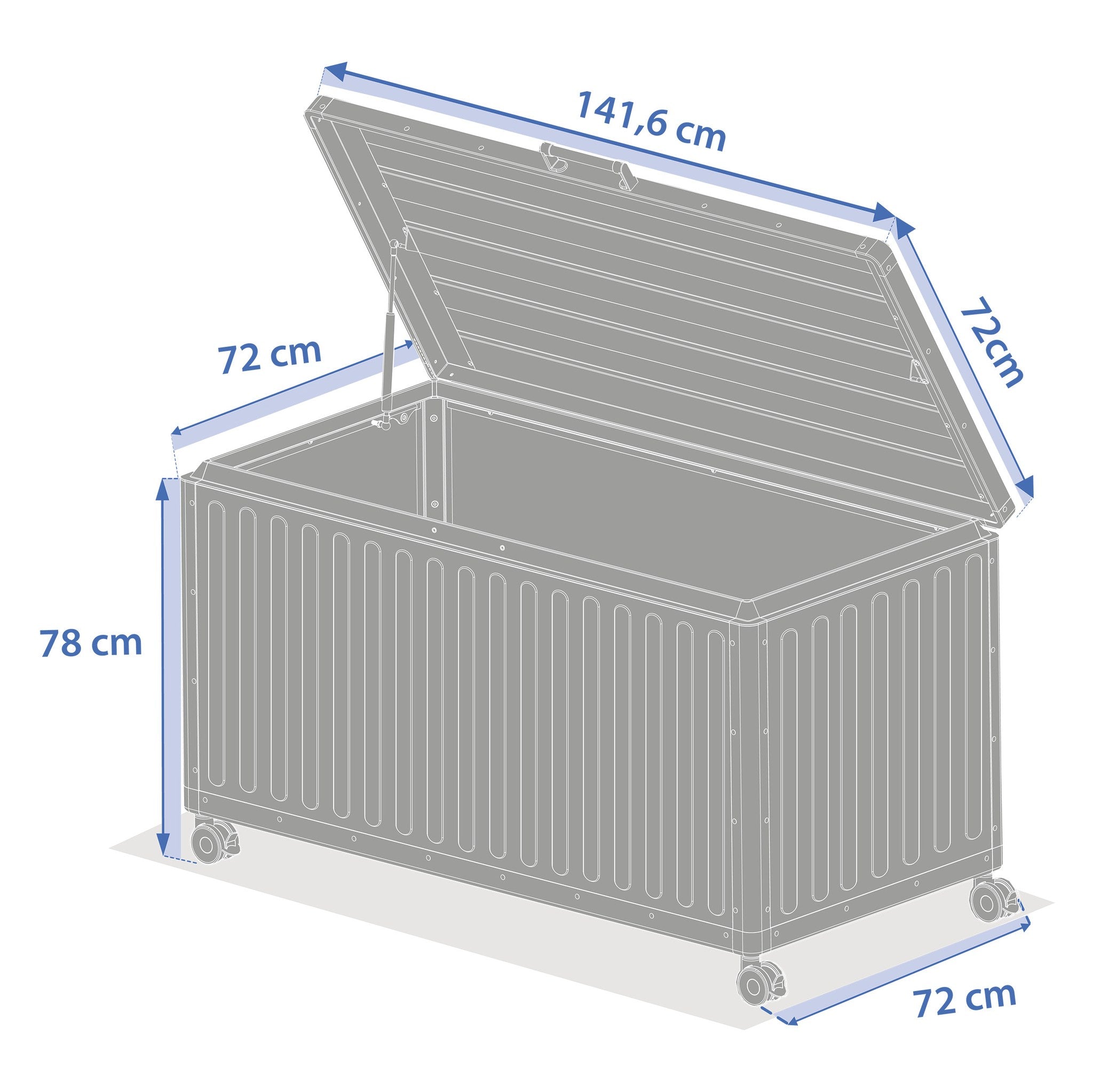 Lada de depozitare Edenio din lut M 141,6 x 72 x 78cm din aluminiu - Hesperide