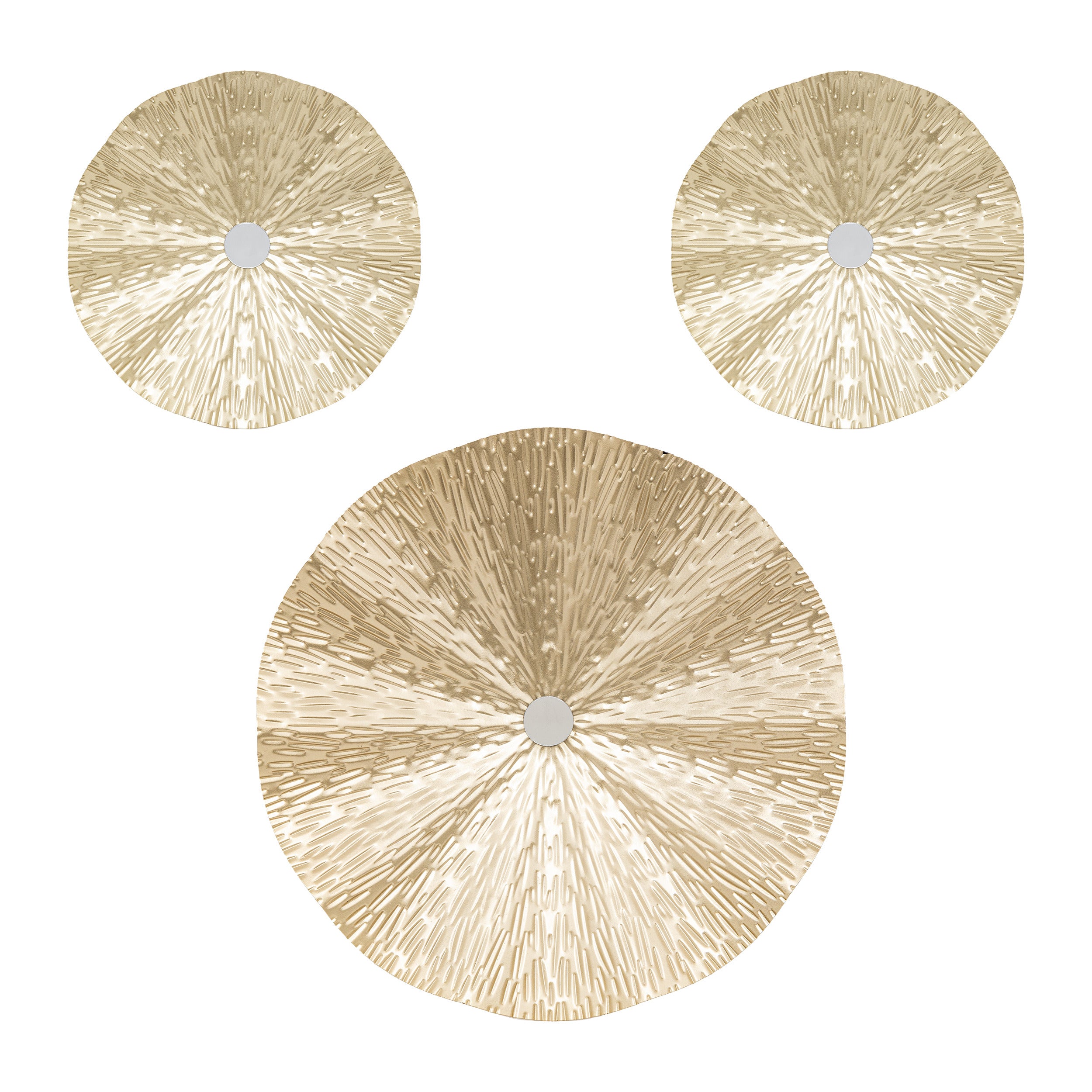 Decoratiune de perete, deco perete metal leslie auriu set 3 buc - Atmosphera