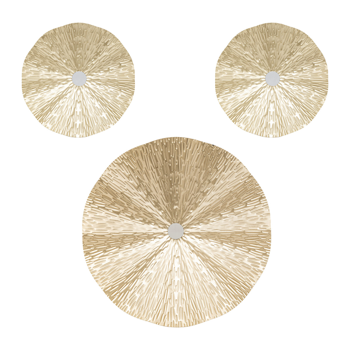 Decoratiune de perete, deco perete metal leslie auriu set 3 buc - Atmosphera