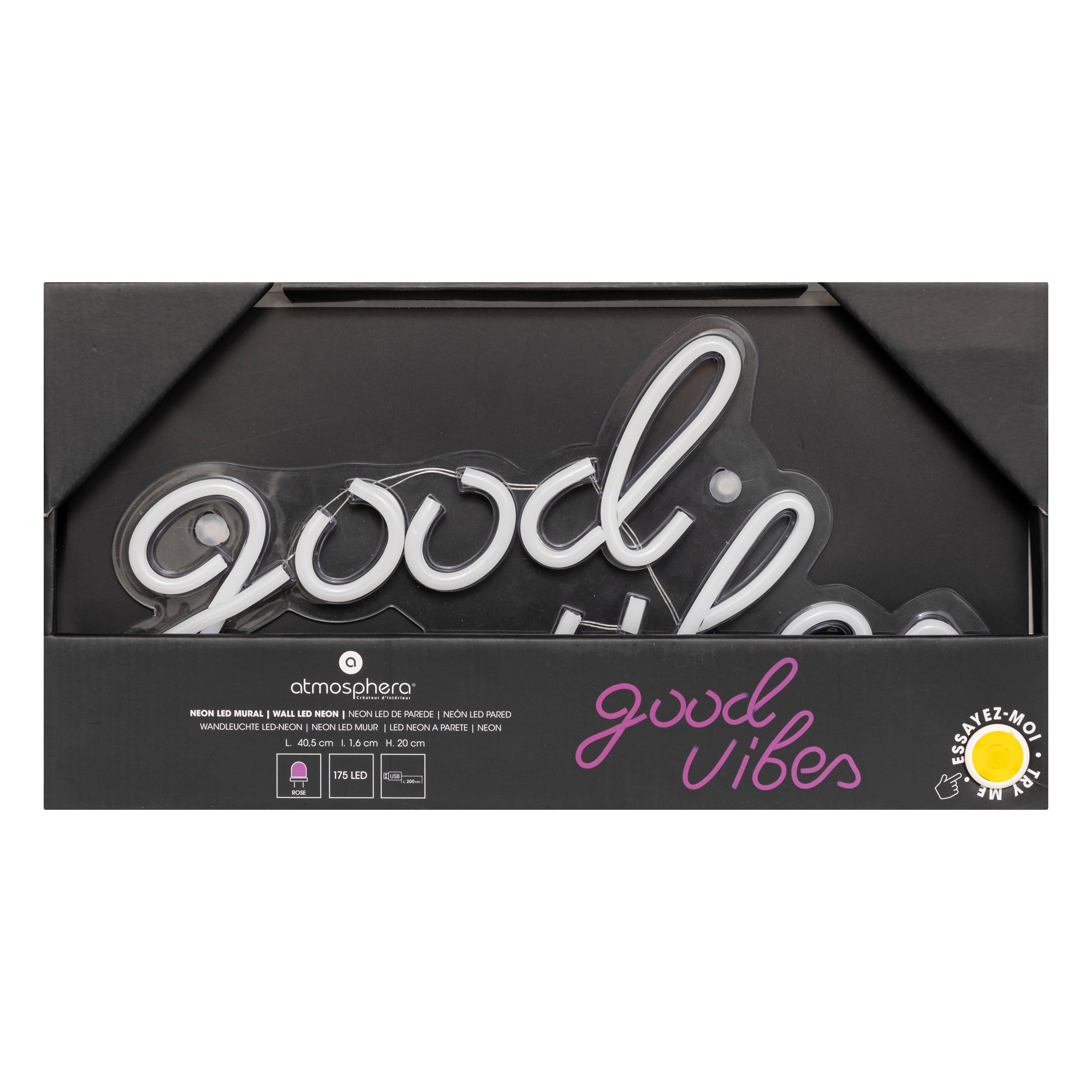 Corp de iluminat, neon LED perete good vibes L40 - Atmosphera