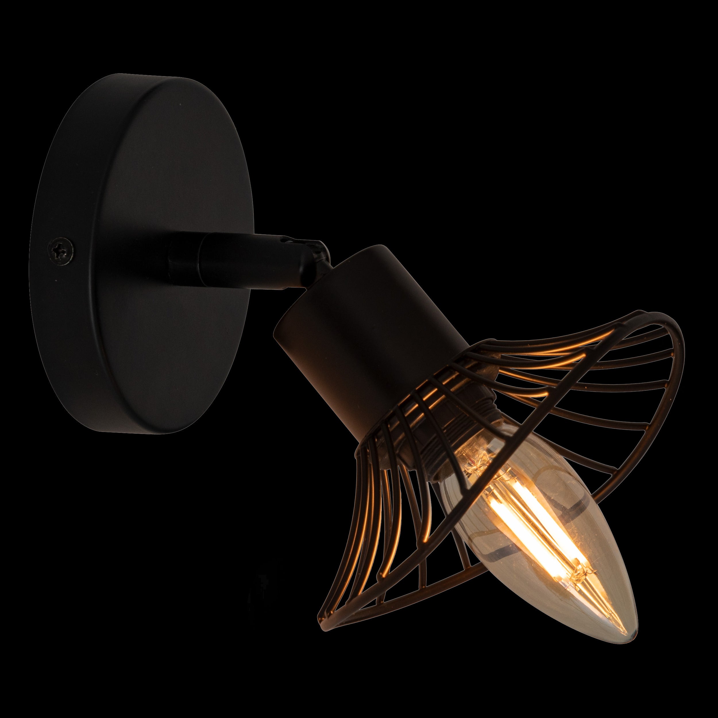 Corp de iluminat, aplica perete metal negru adelia D10 cm - Atmosphera