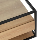 Masuta de cafea Aldea cu 2 sertare 120 x 60 x 40 cm sticla transparenta Atmosphera