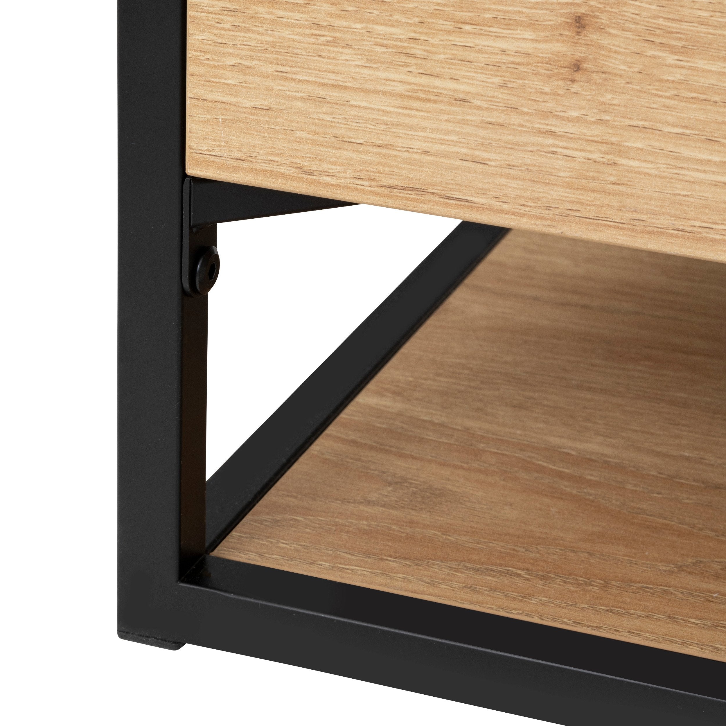 Masuta de cafea Aldea cu 2 sertare 120 x 60 x 40 cm sticla transparenta Atmosphera