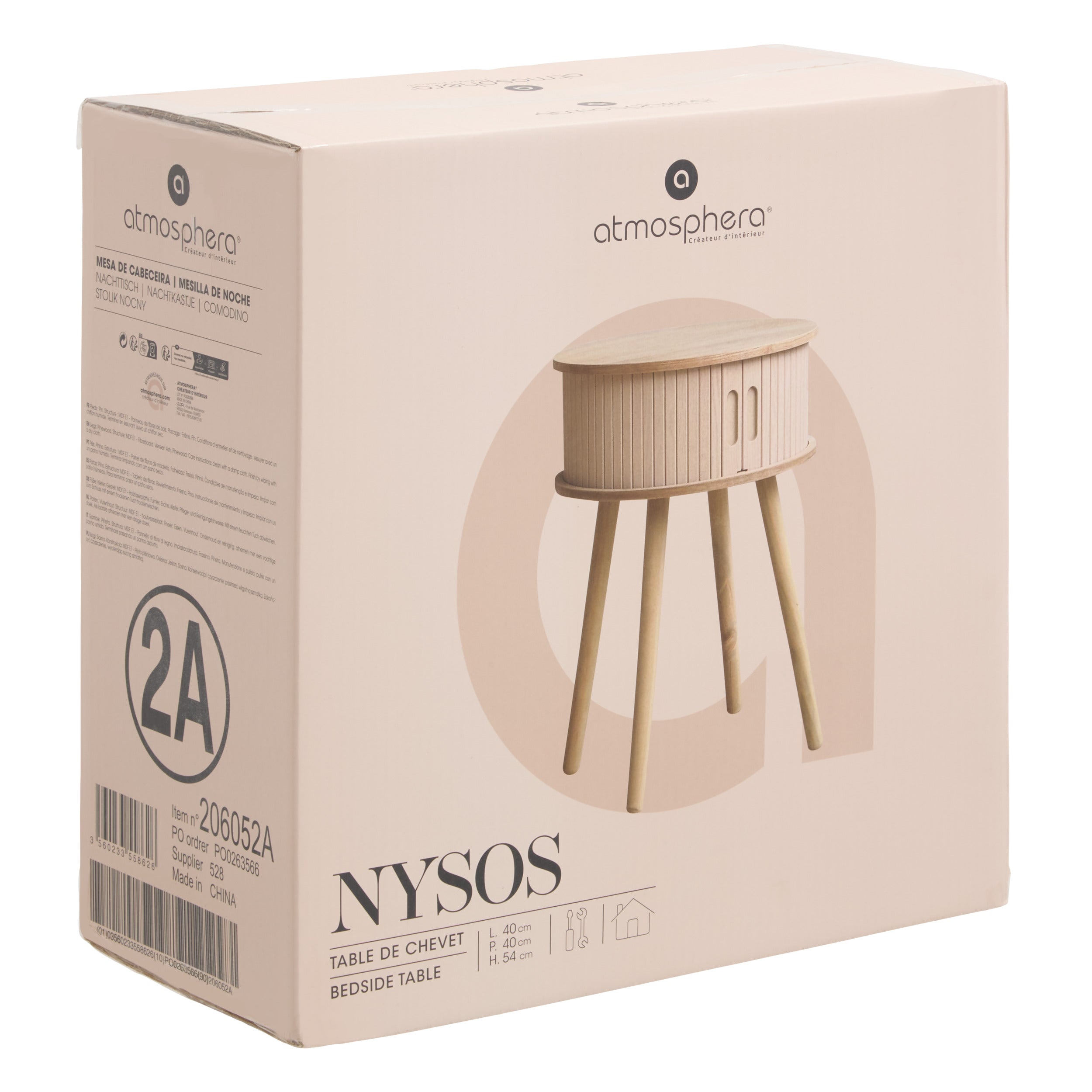 Mobilier interior, nysos crem 2d noptiera - Atmosphera