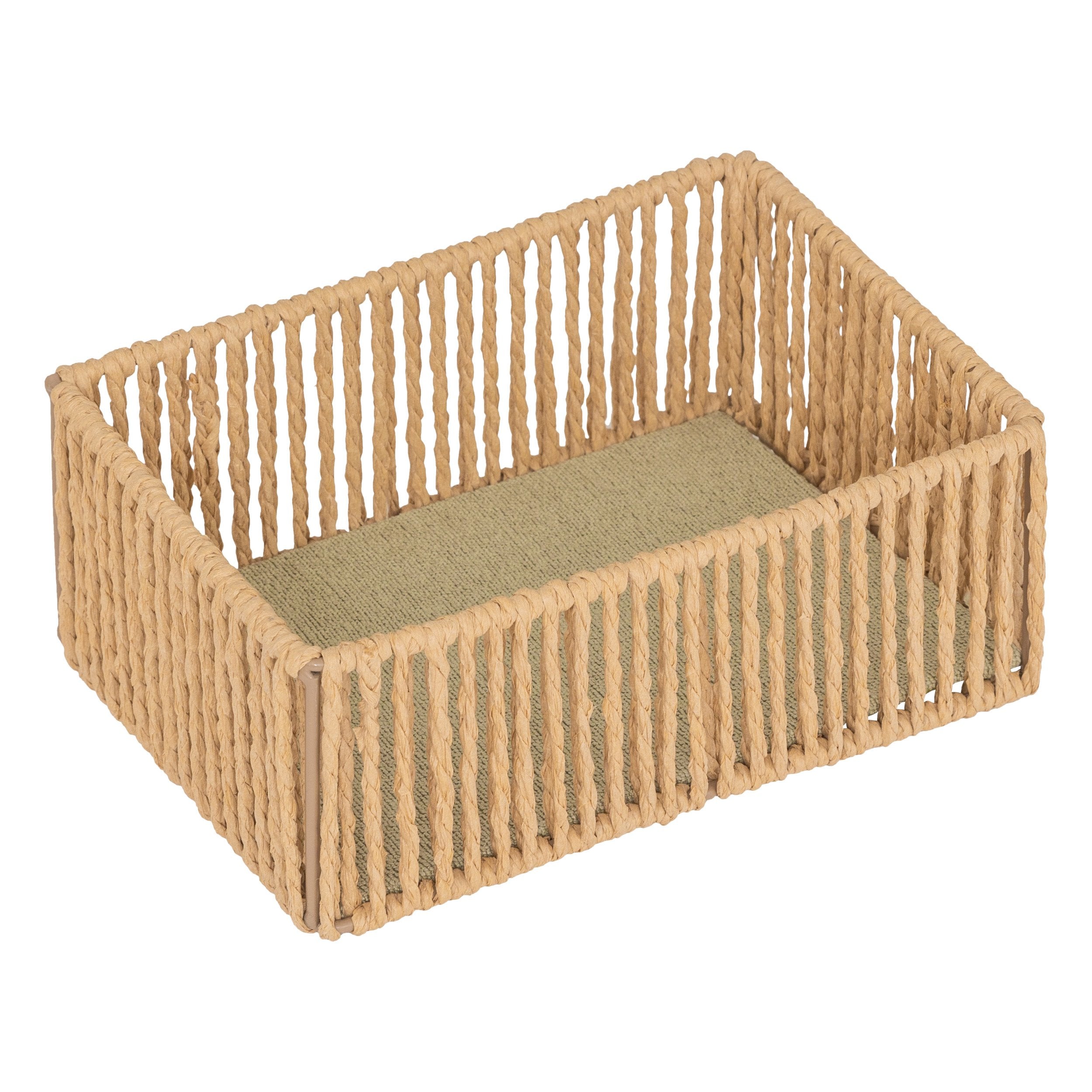 Set de 3 cosuri dreptunghiulare Ali metal si hartie naturala Atmosphera