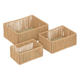 Set de 3 cosuri dreptunghiulare Ali metal si hartie naturala Atmosphera