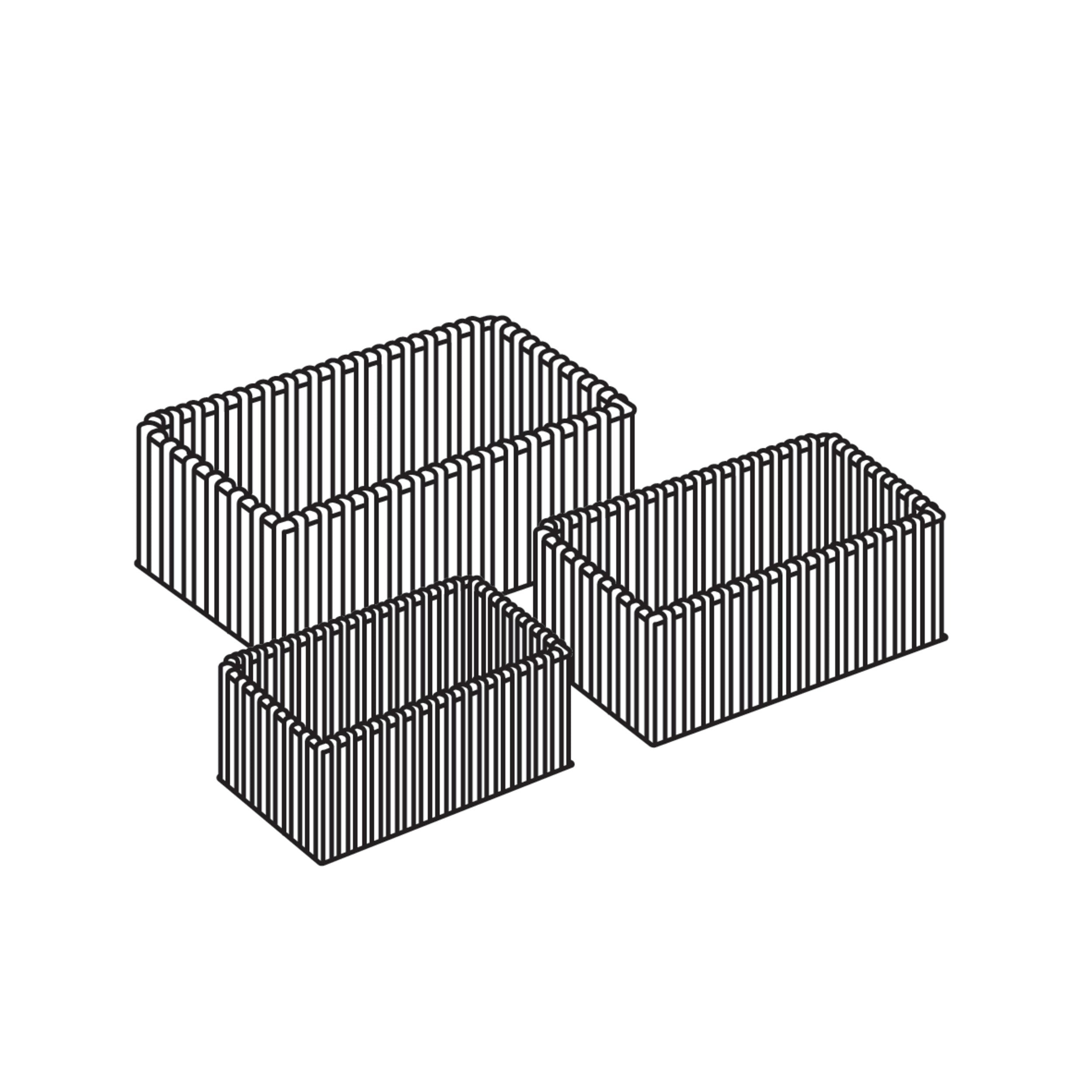 Set de 3 cosuri dreptunghiulare Ali metal si hartie naturala Atmosphera