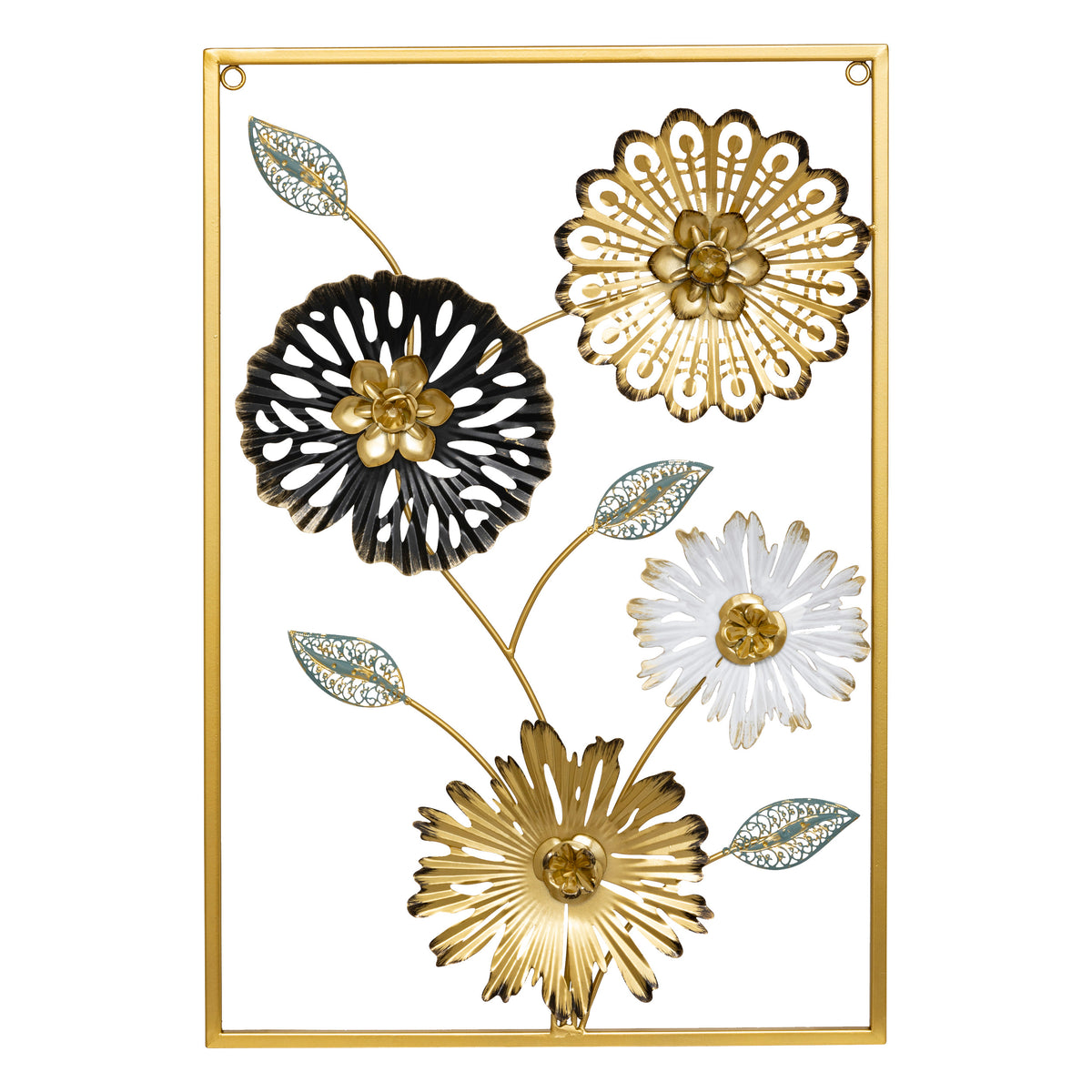 Decoratiune de perete, decor perete metal florine 40 x 60 cm asortat - Atmosphera
