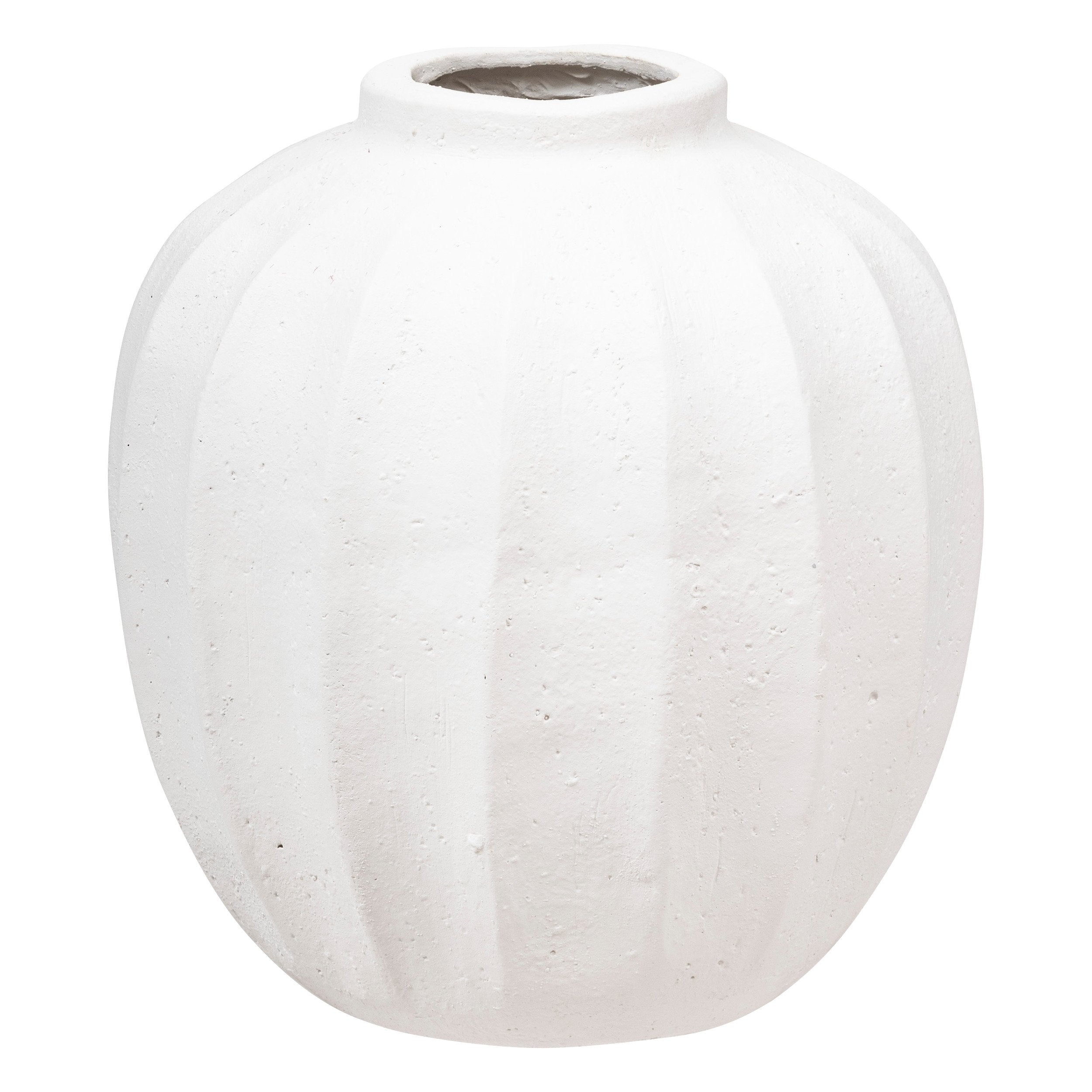 Vaza rotunda Amia inaltime 28 cm magnezie alba Atmosphera