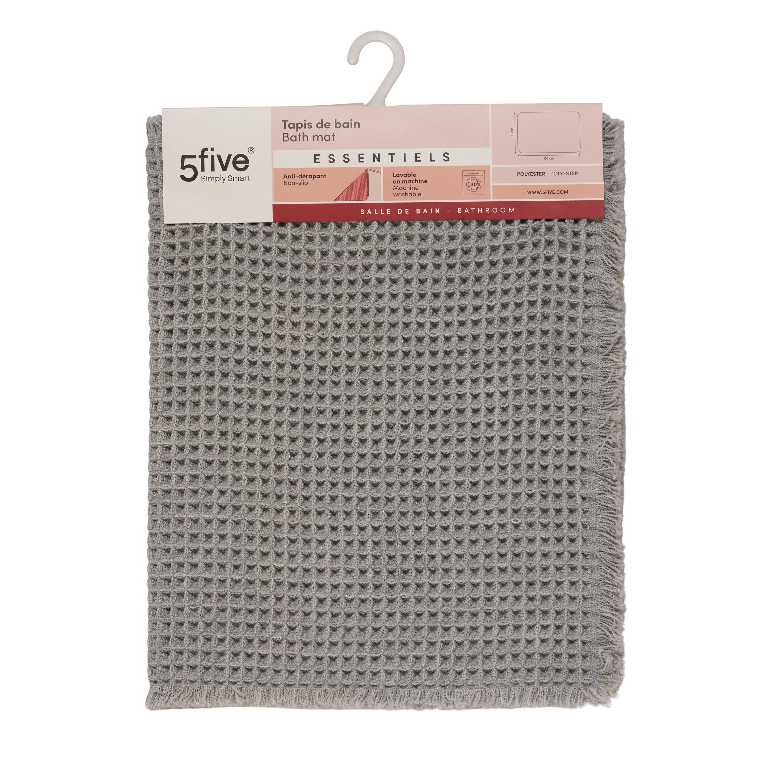 Waflle bathmat 50x80cm grey - Five