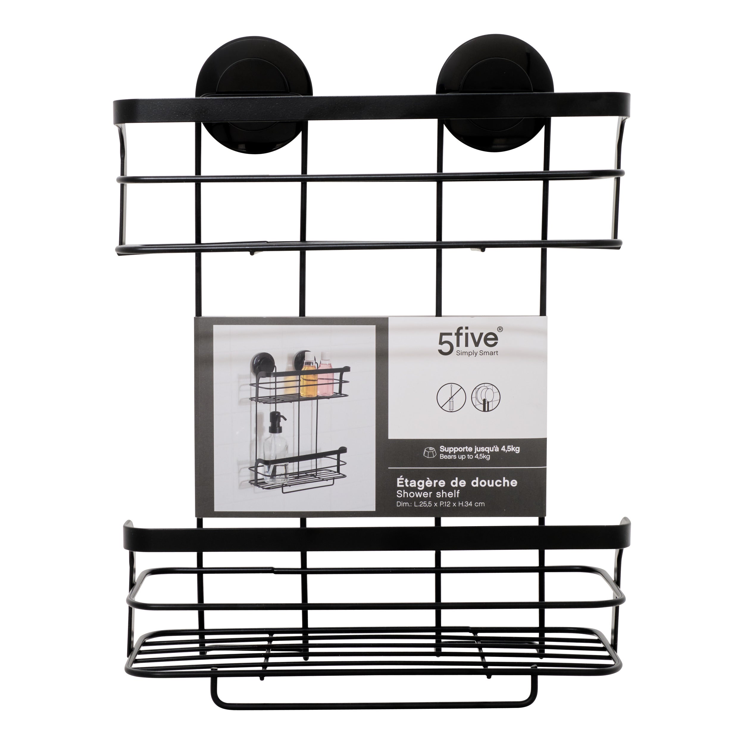 Servitor cu ventuze negru set 2 nivele venterra - Five