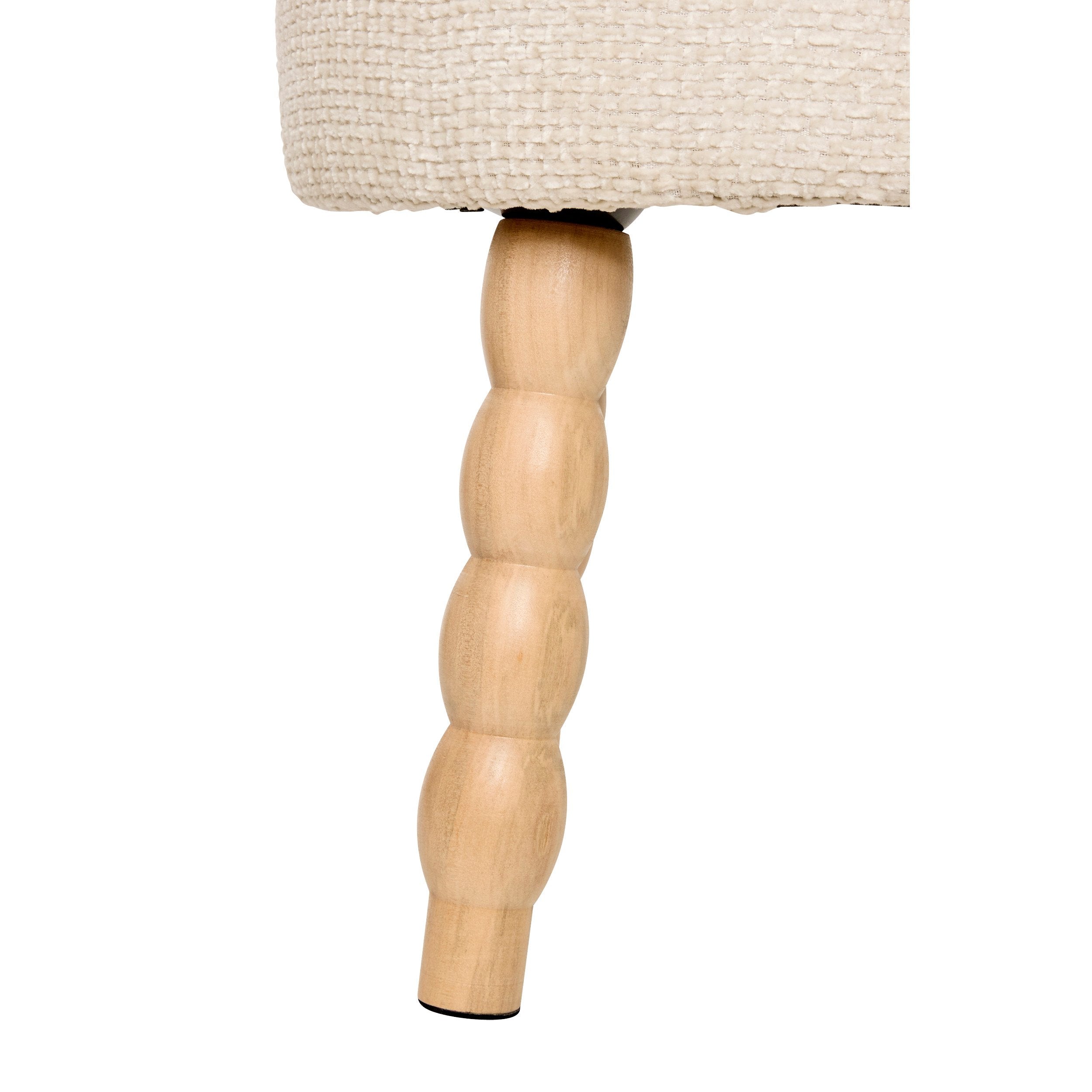 Taburet decorativ Spolo chenille alb Atmosphera