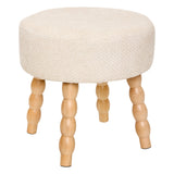 Taburet decorativ Spolo chenille alb Atmosphera