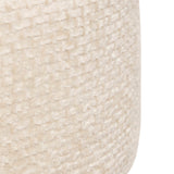 Taburet decorativ Spolo chenille alb Atmosphera