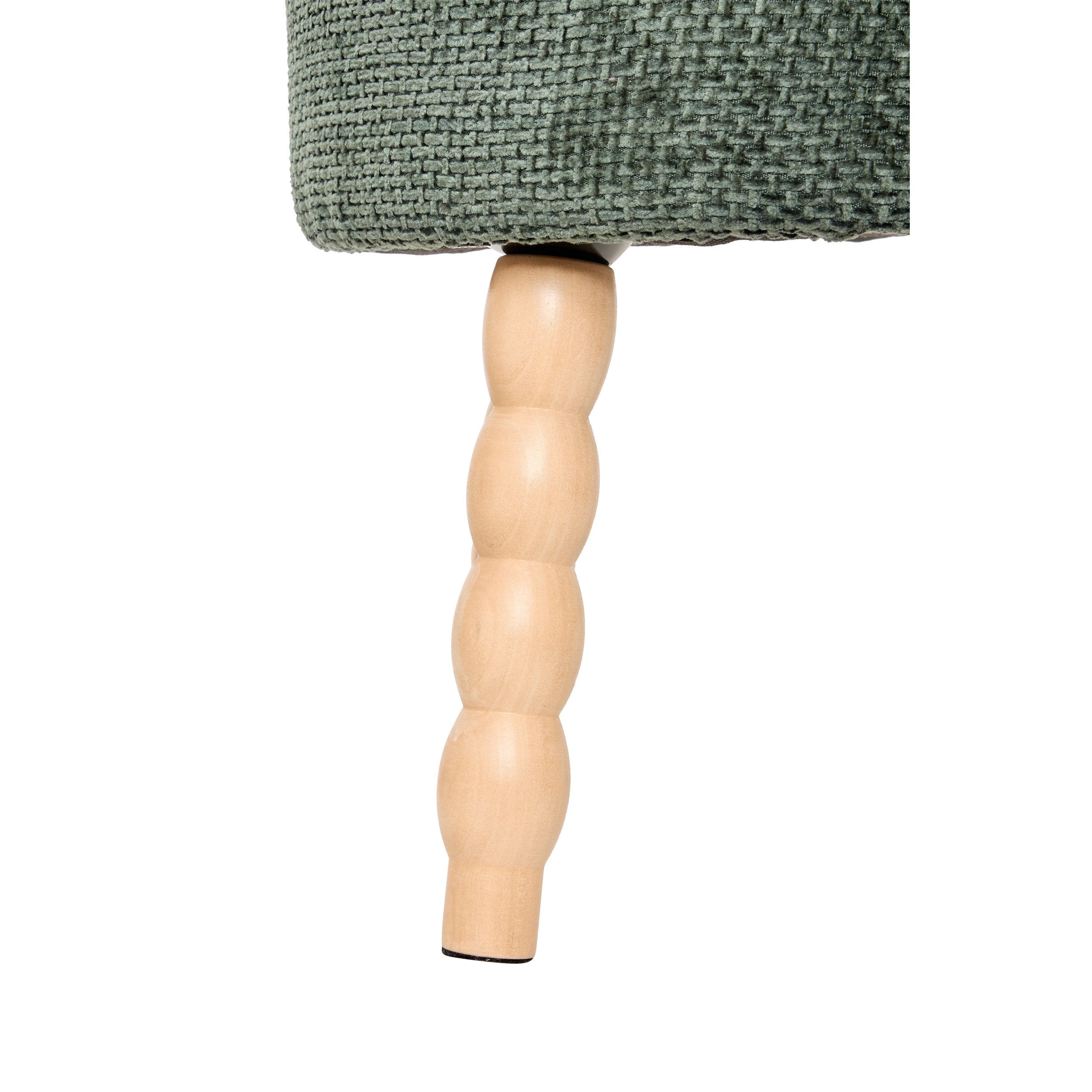 Taburet decorativ Spolo chenille verde cedru Atmosphera