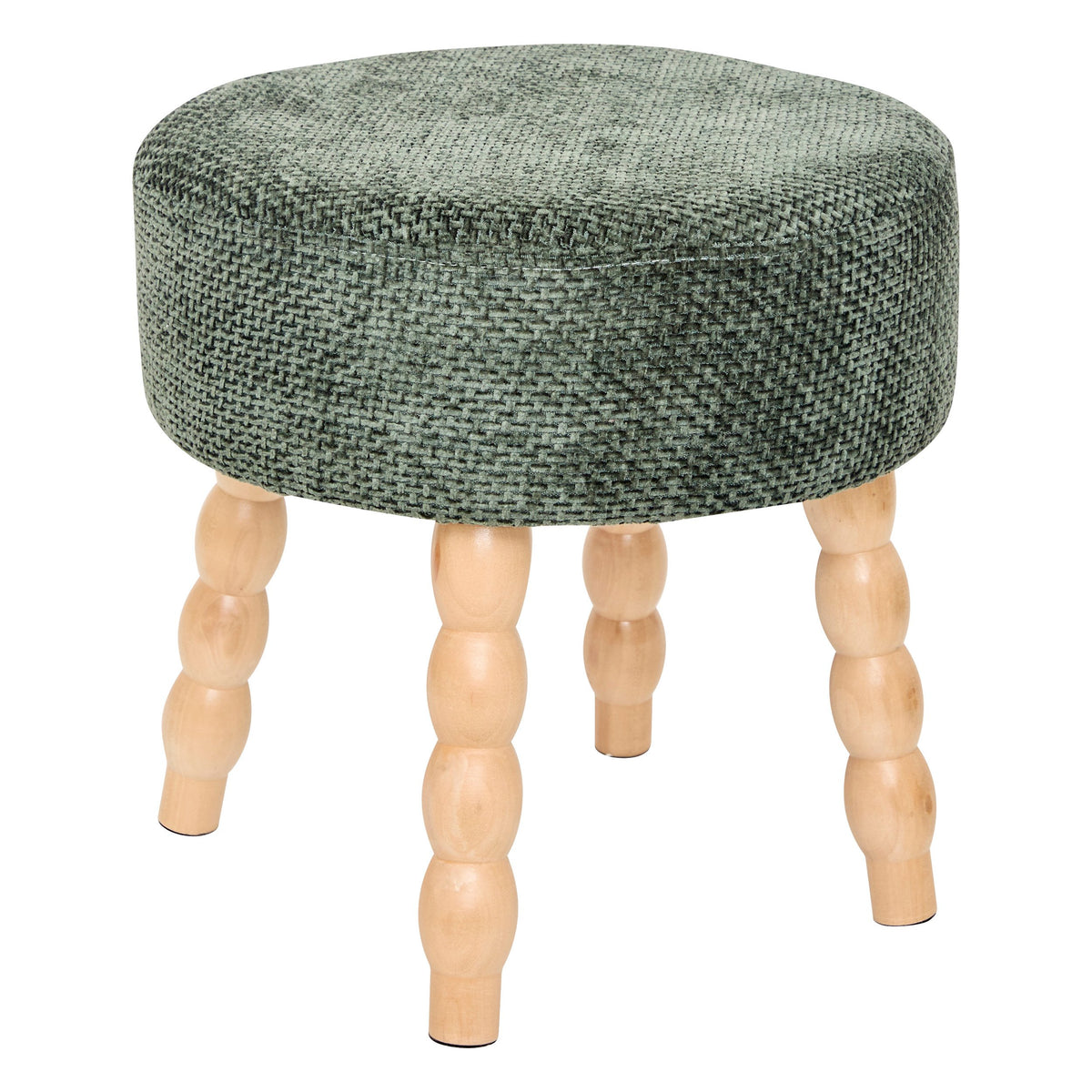 Taburet decorativ Spolo chenille verde cedru Atmosphera