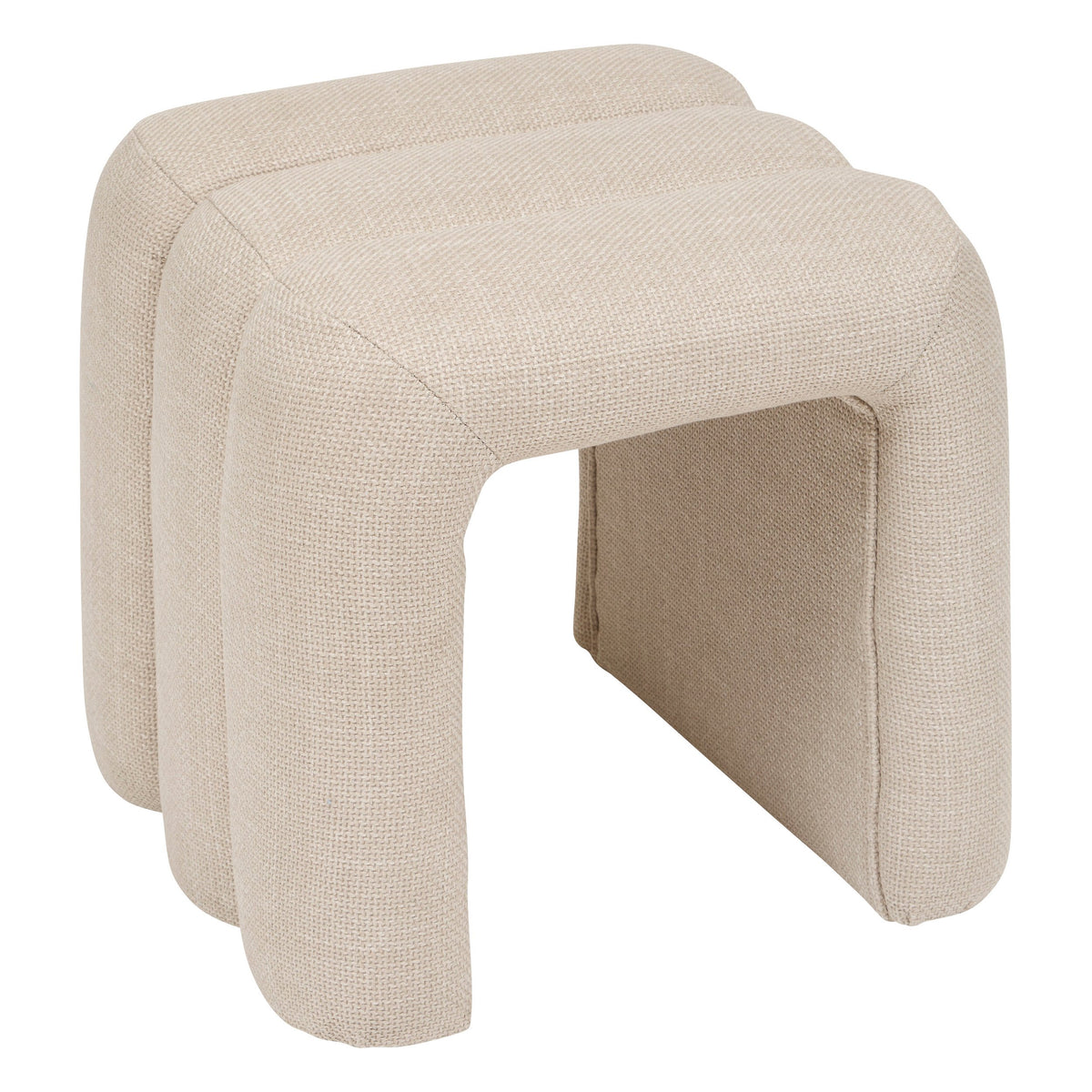 Puf Sisco L. 43 x l. 42 x H. 44 cm material textil culoare argila Atmosphera