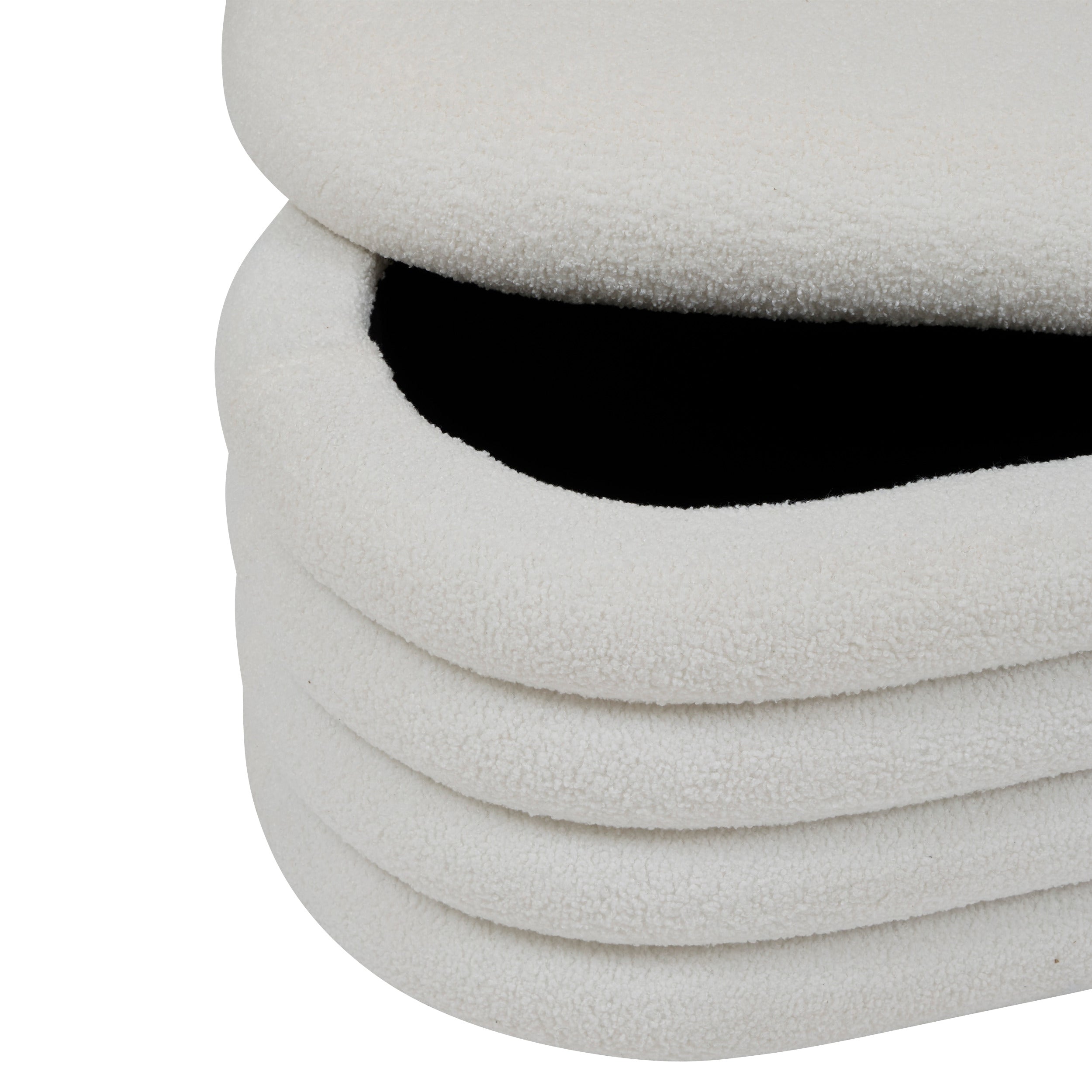 Mobilier interior, banca cufar giulia alb boucle - Atmosphera