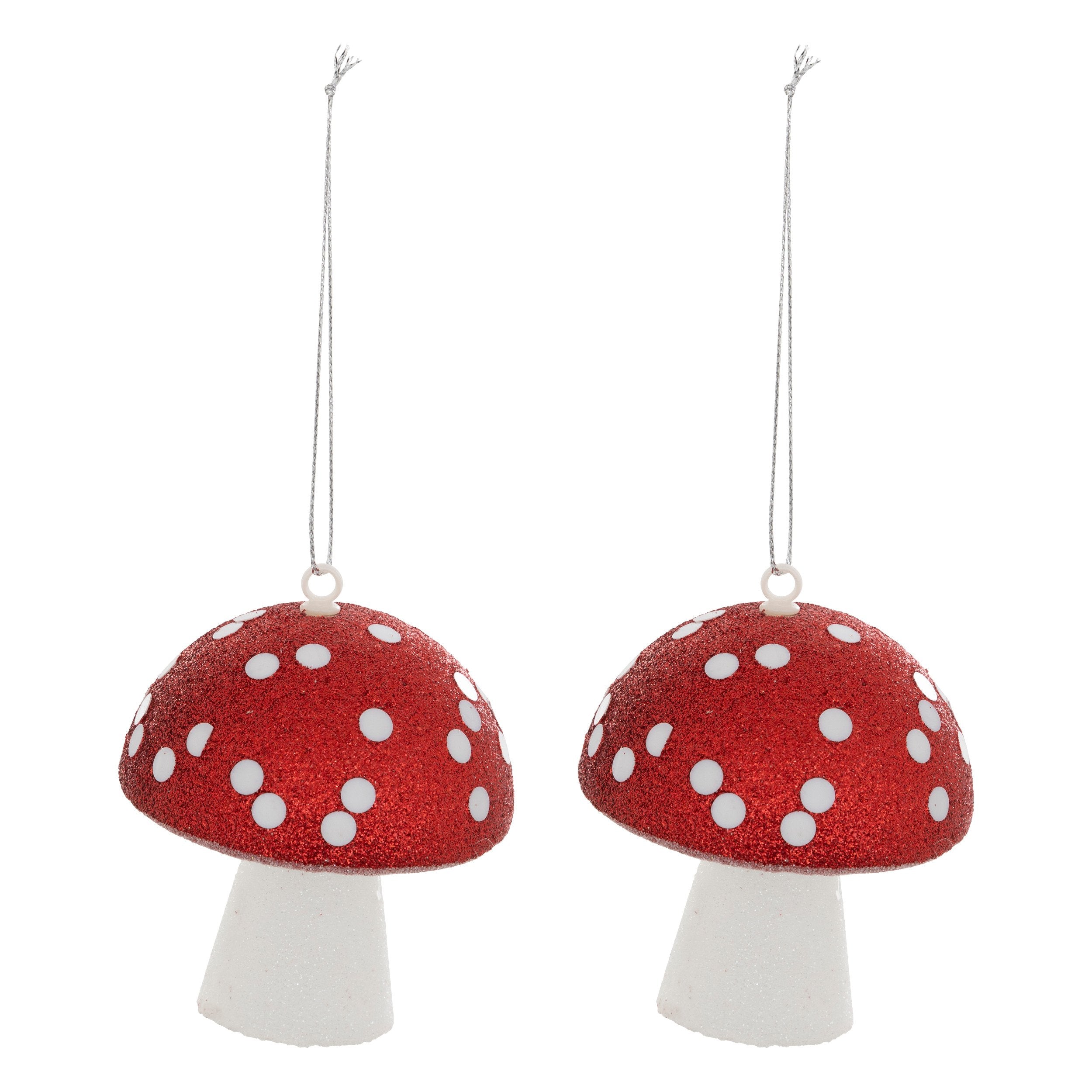 Set 2 ciuperci decorative, rosu si alb, H 9 cm | Atmosphera