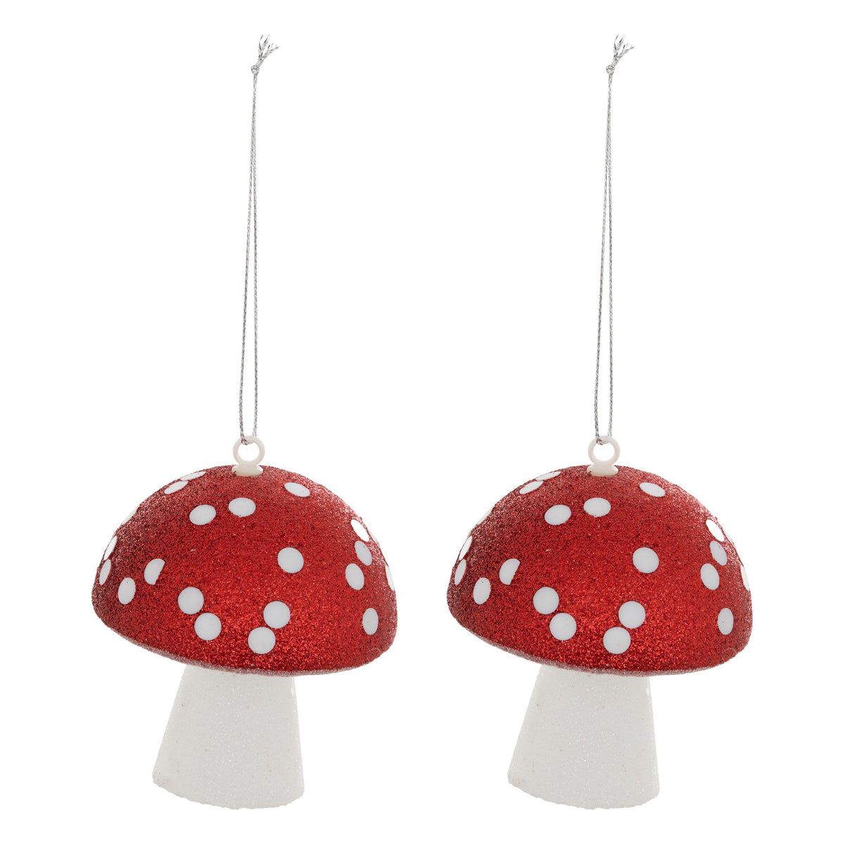 Set 2 ciuperci decorative, rosu si alb, H 9 cm | Atmosphera