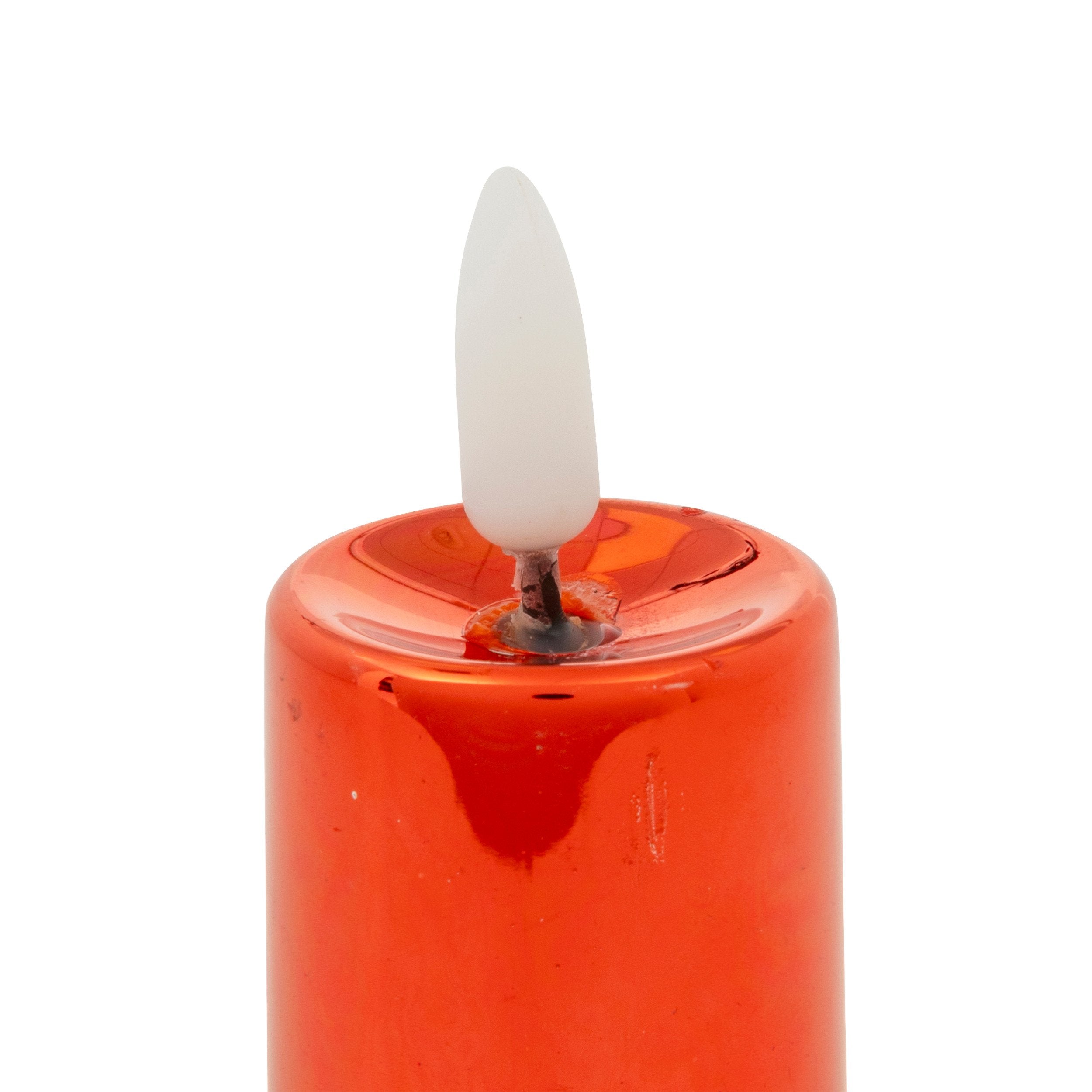 Set 4 lumanari LED, metal rosu | Atmosphera