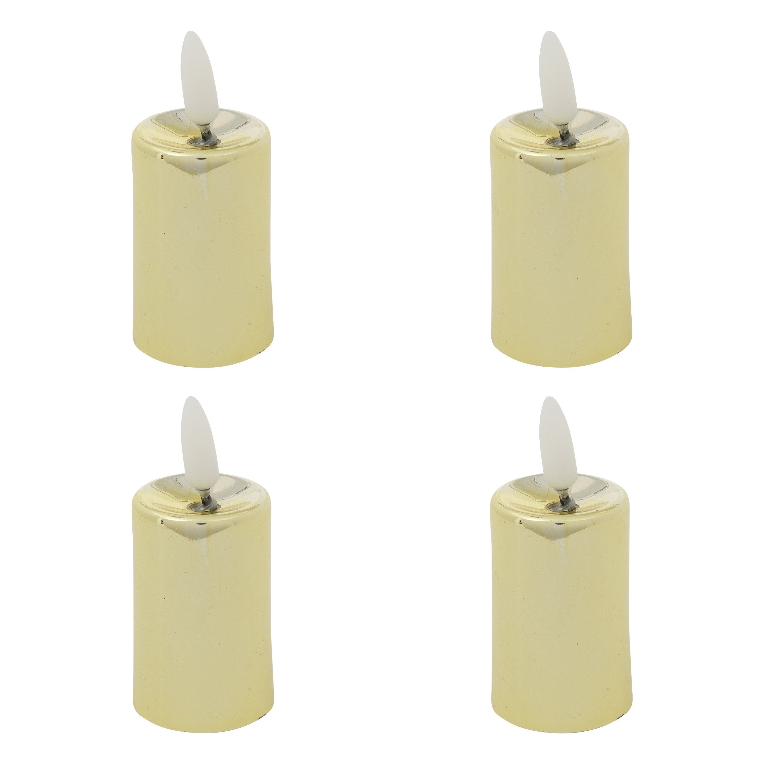 Set 4 lumanari LED, metal auriu | Atmosphera