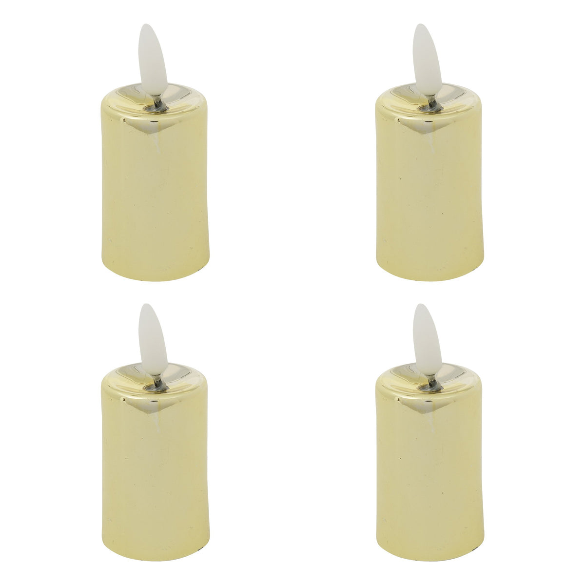 Set 4 lumanari LED, metal auriu | Atmosphera