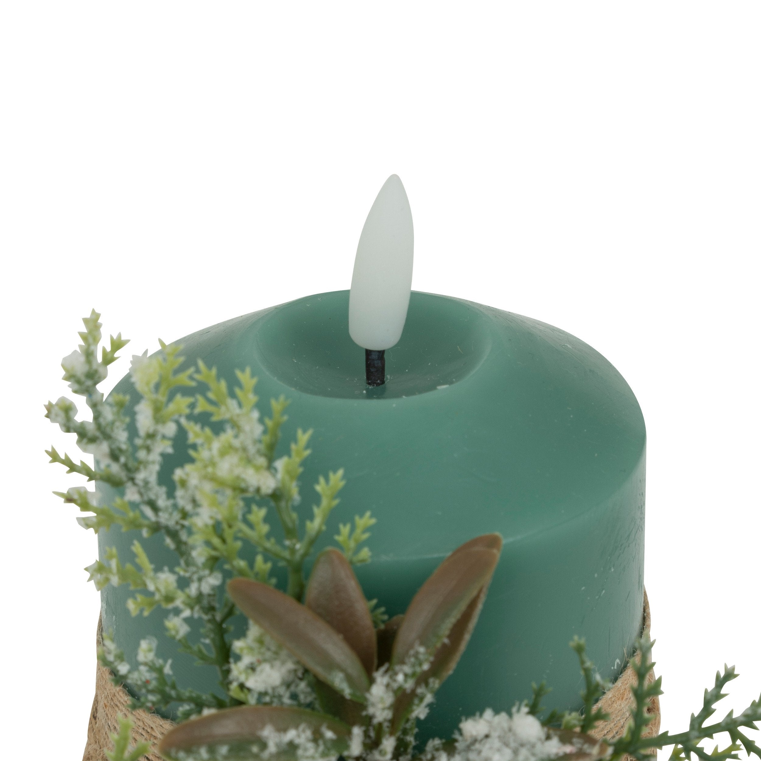 Lumanare LED cu crengi, verde, H 10 cm | Atmosphera