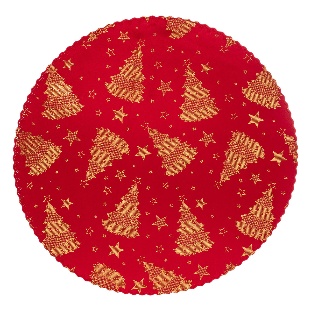 Suport farfurie catifea, rosu, D 38 cm | Atmosphera