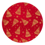 Suport farfurie catifea, rosu, D 38 cm | Atmosphera