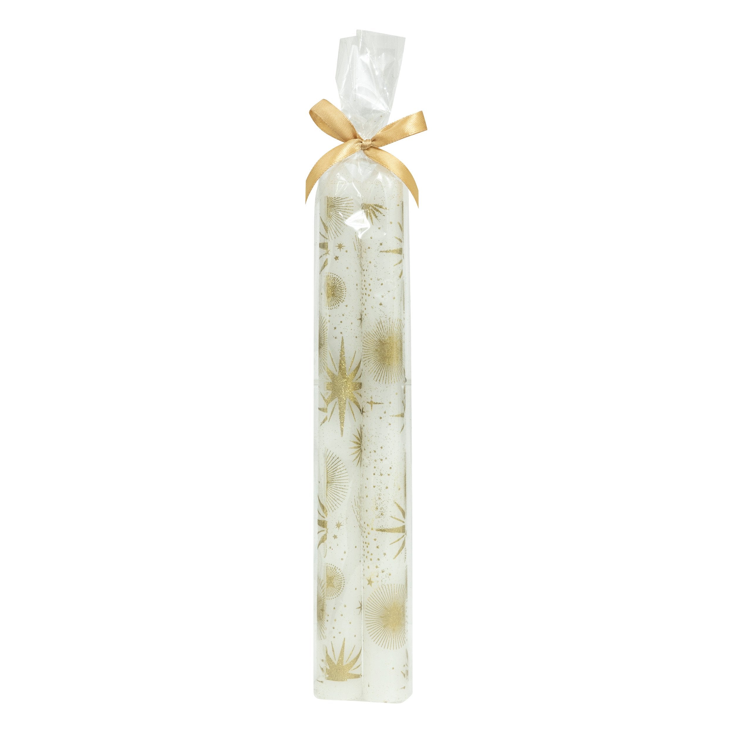Set 2 lumanari baston cu stele, albe, 144 g | Atmosphera