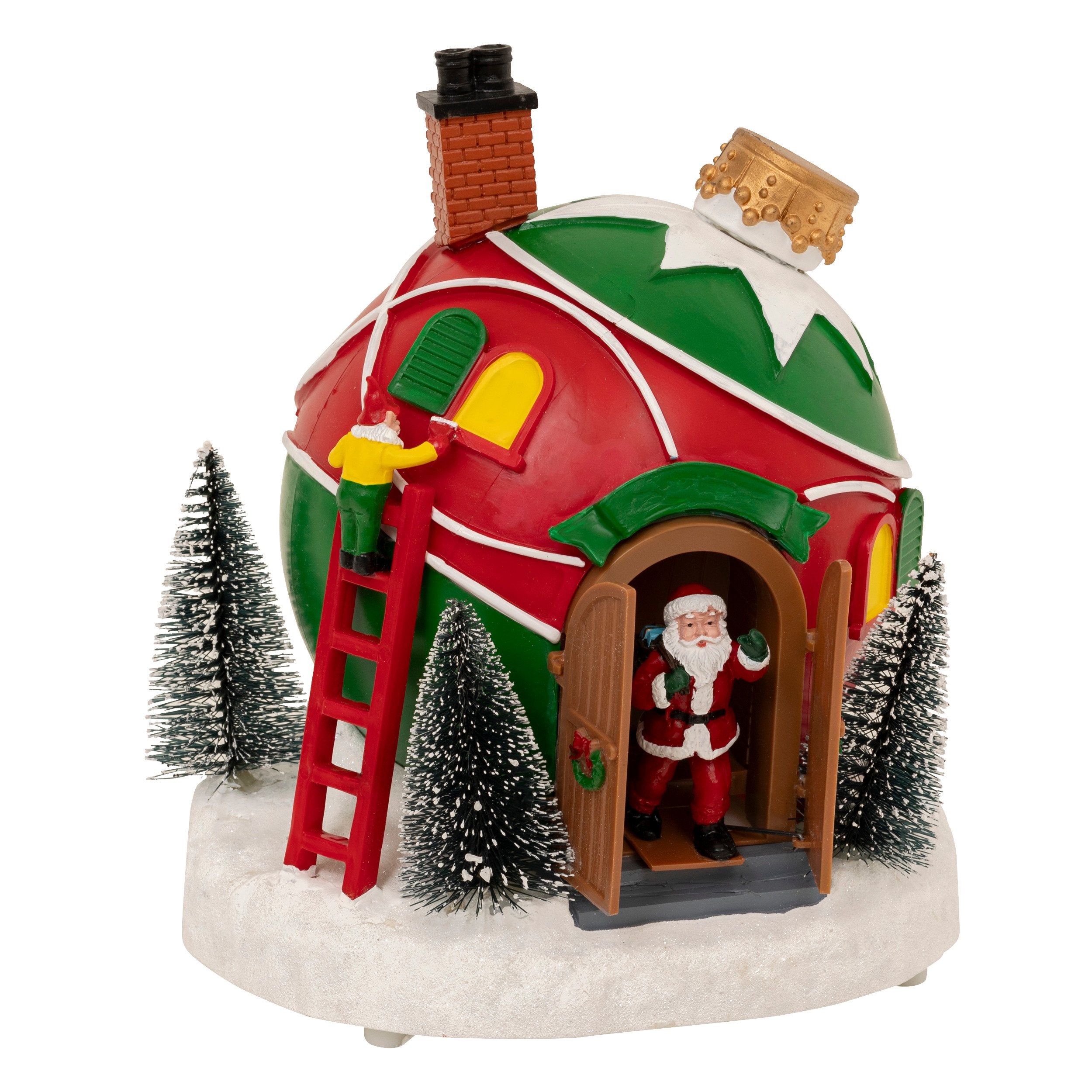 Sat luminos glob-casuta Mos Craciun 4 LED | Feeric