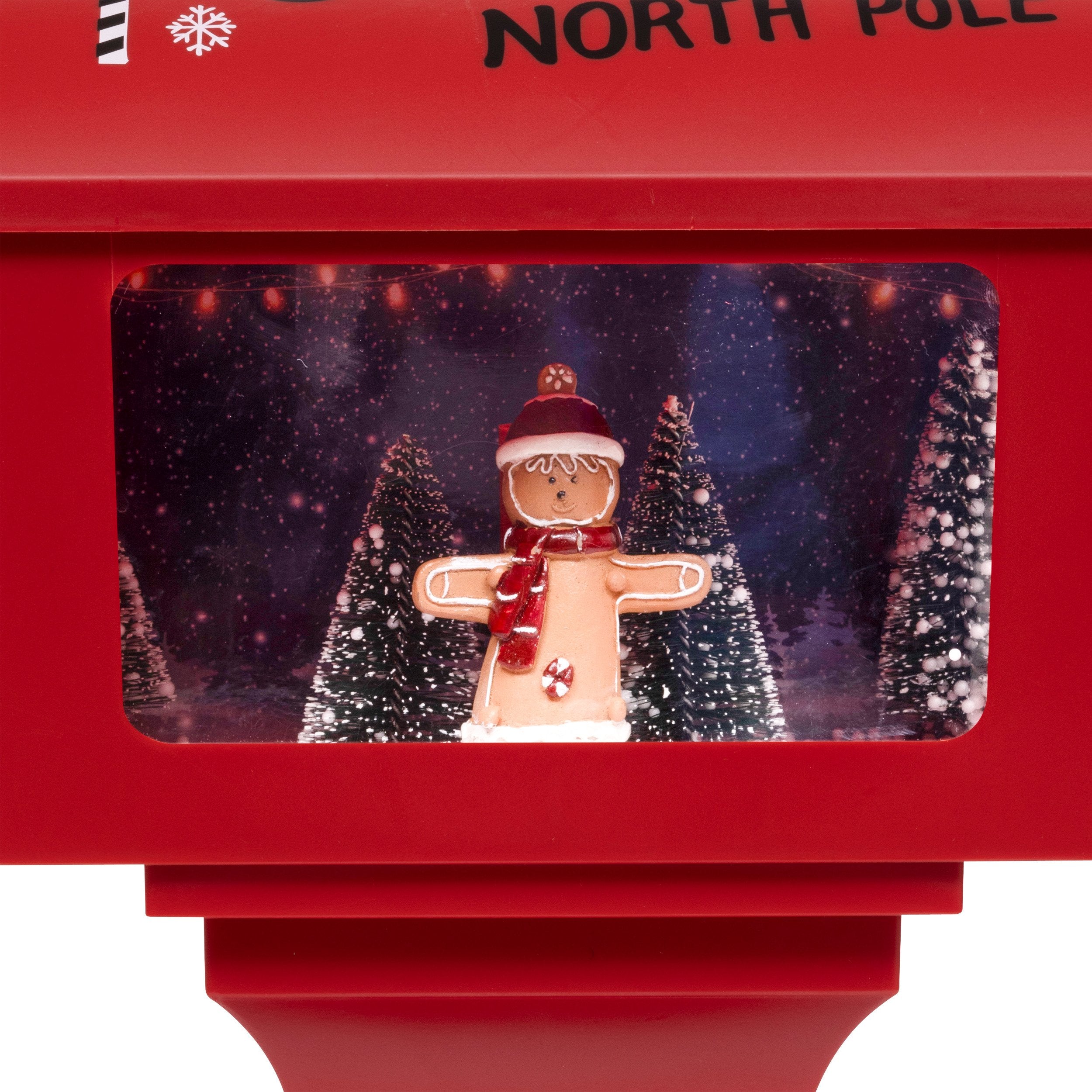 Cutie postala luminoasa 4 LED, rosie, H 41 cm | Feeric