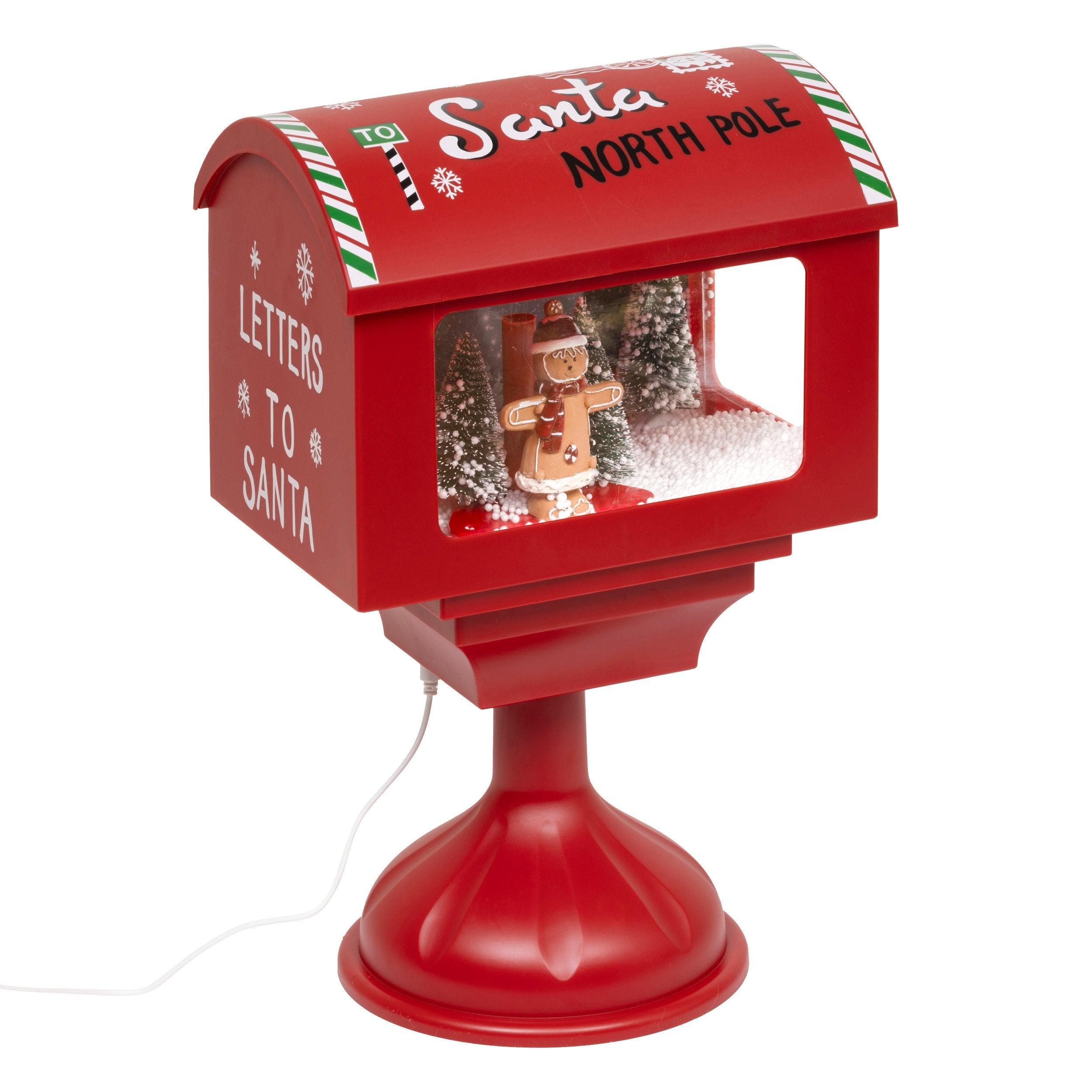 Cutie postala luminoasa 4 LED, rosie, H 41 cm | Feeric