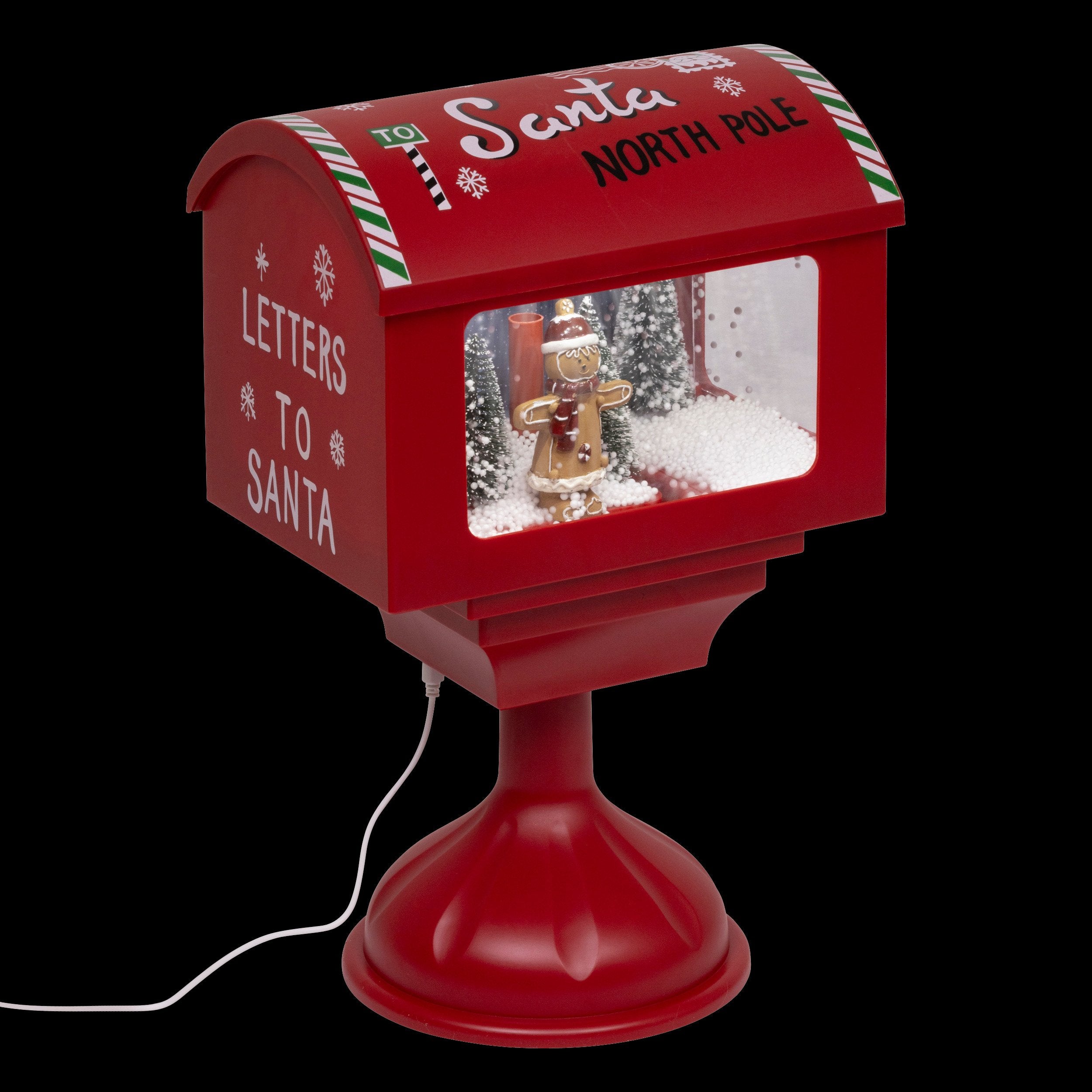 Cutie postala luminoasa 4 LED, rosie, H 41 cm | Feeric