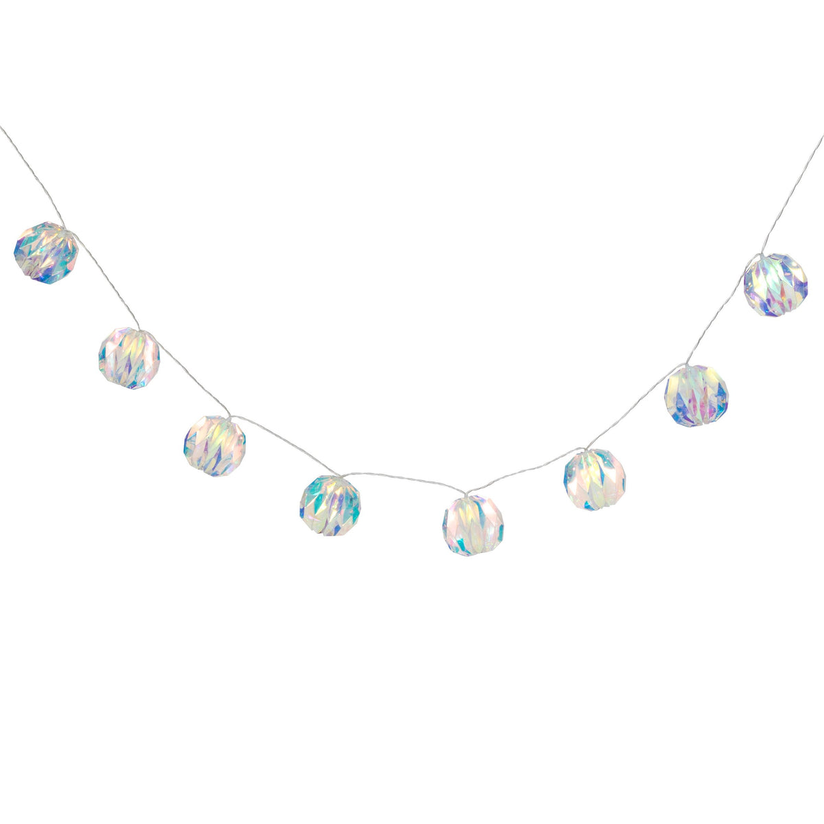 Ghirlanda globuri iridescente 10 LED, alb cald | Feeric