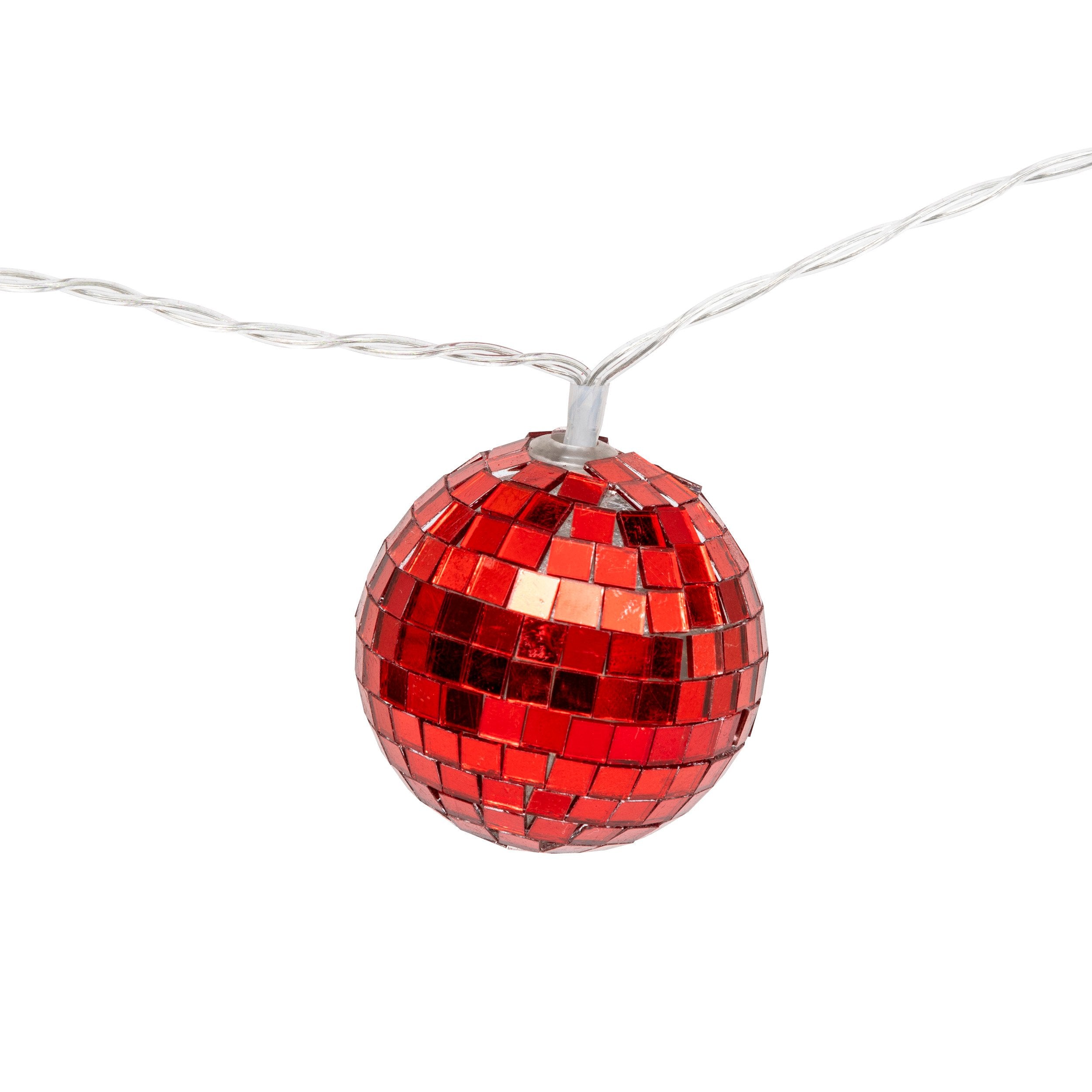 Ghirlanda globuri disco 10 LED, alb cald | Feeric