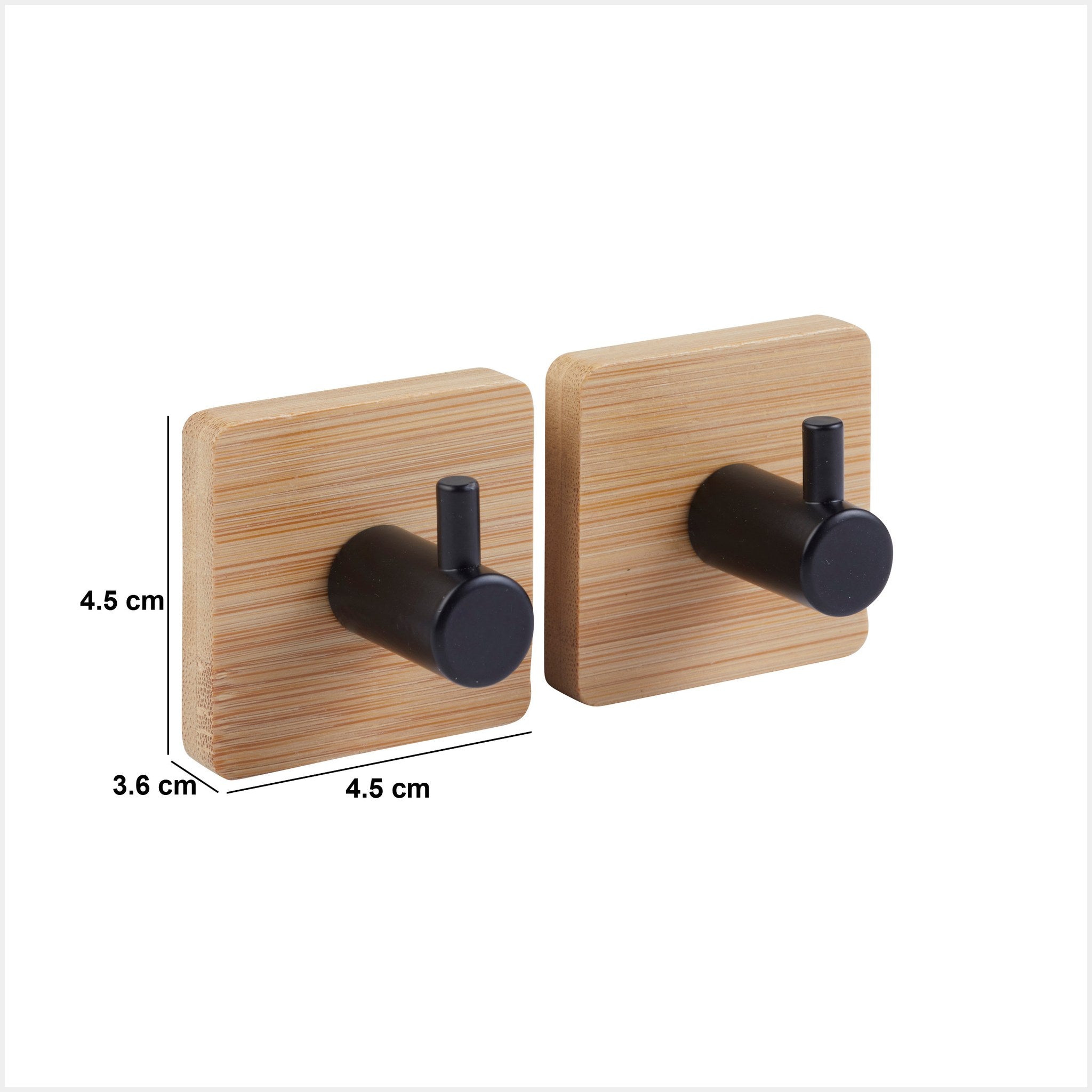 Cuier adeziv, set 2 buc, bambus