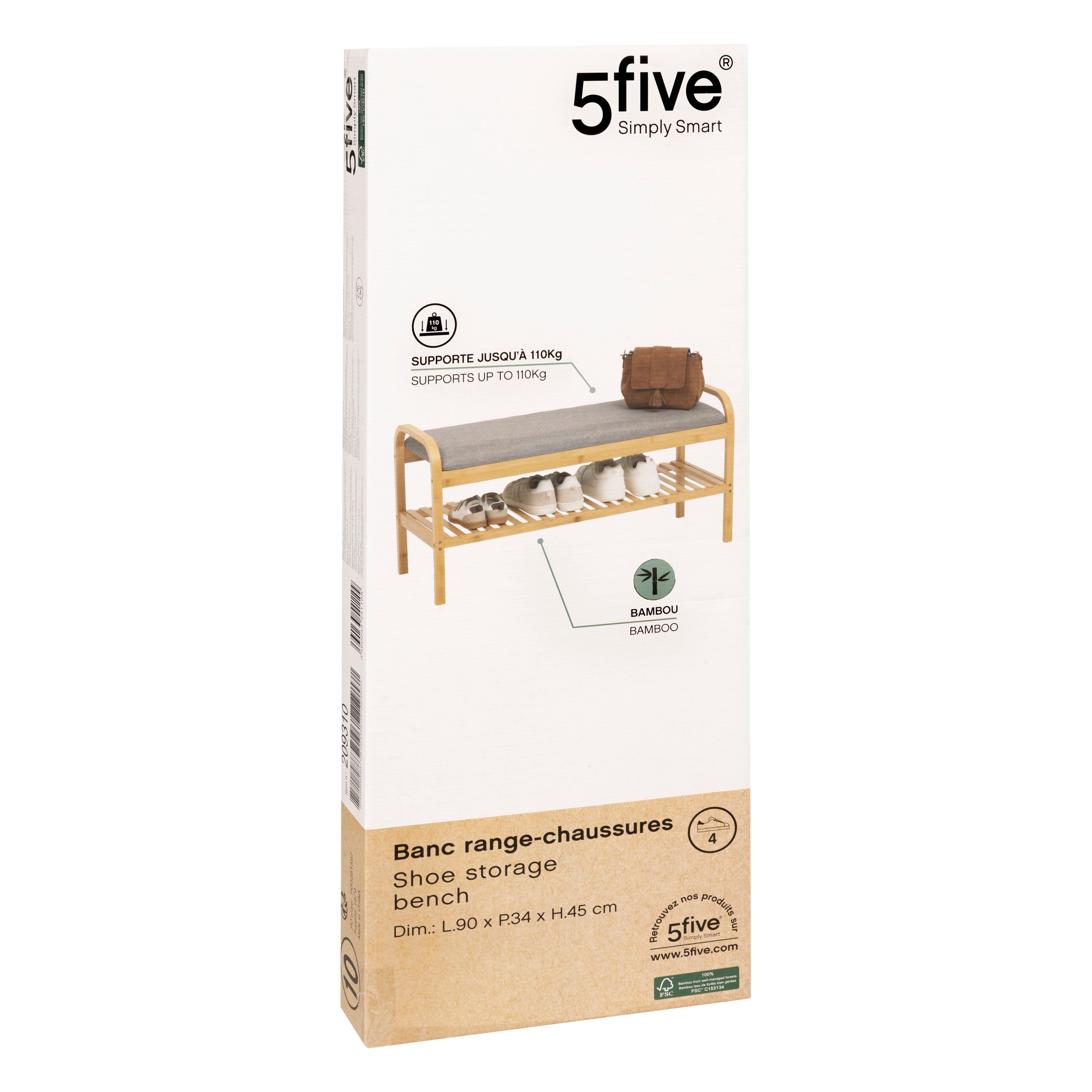Organizator casa, bancuta pantofar 4 piese cosy - Five