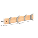 Organizator casa, hook lemn/metal 4h natur/si ziny - Five