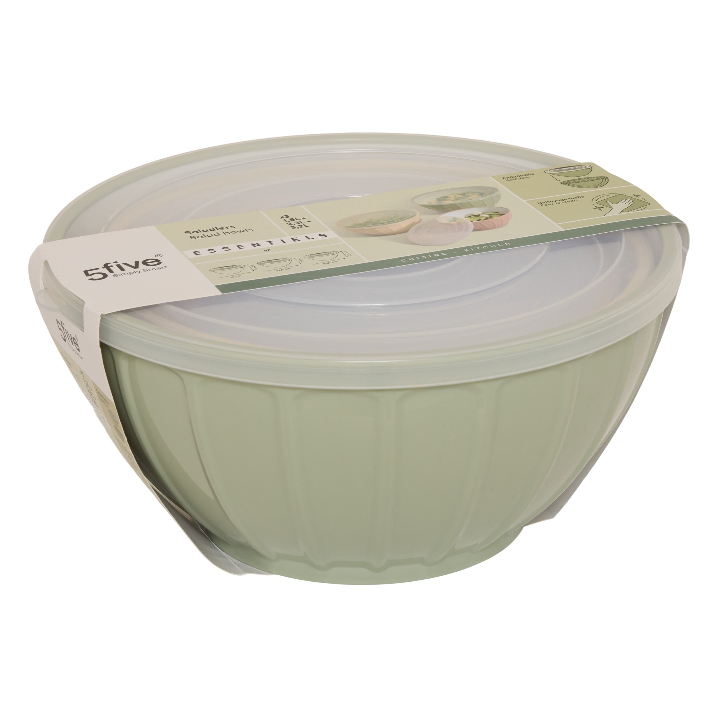 Salad bowls with lid set 3 buc - Five