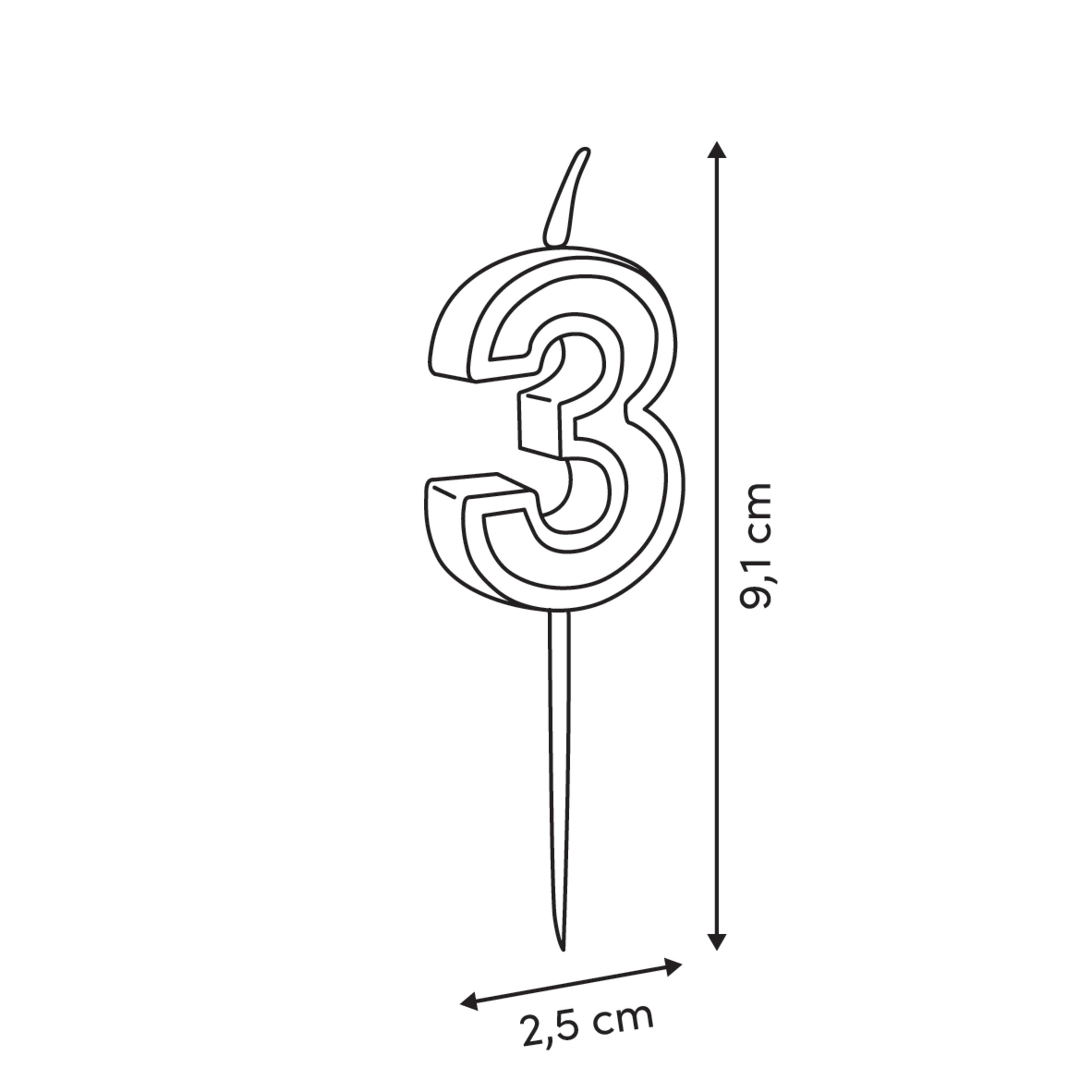 Birthday lumanare n3 H8.5 cm - Five