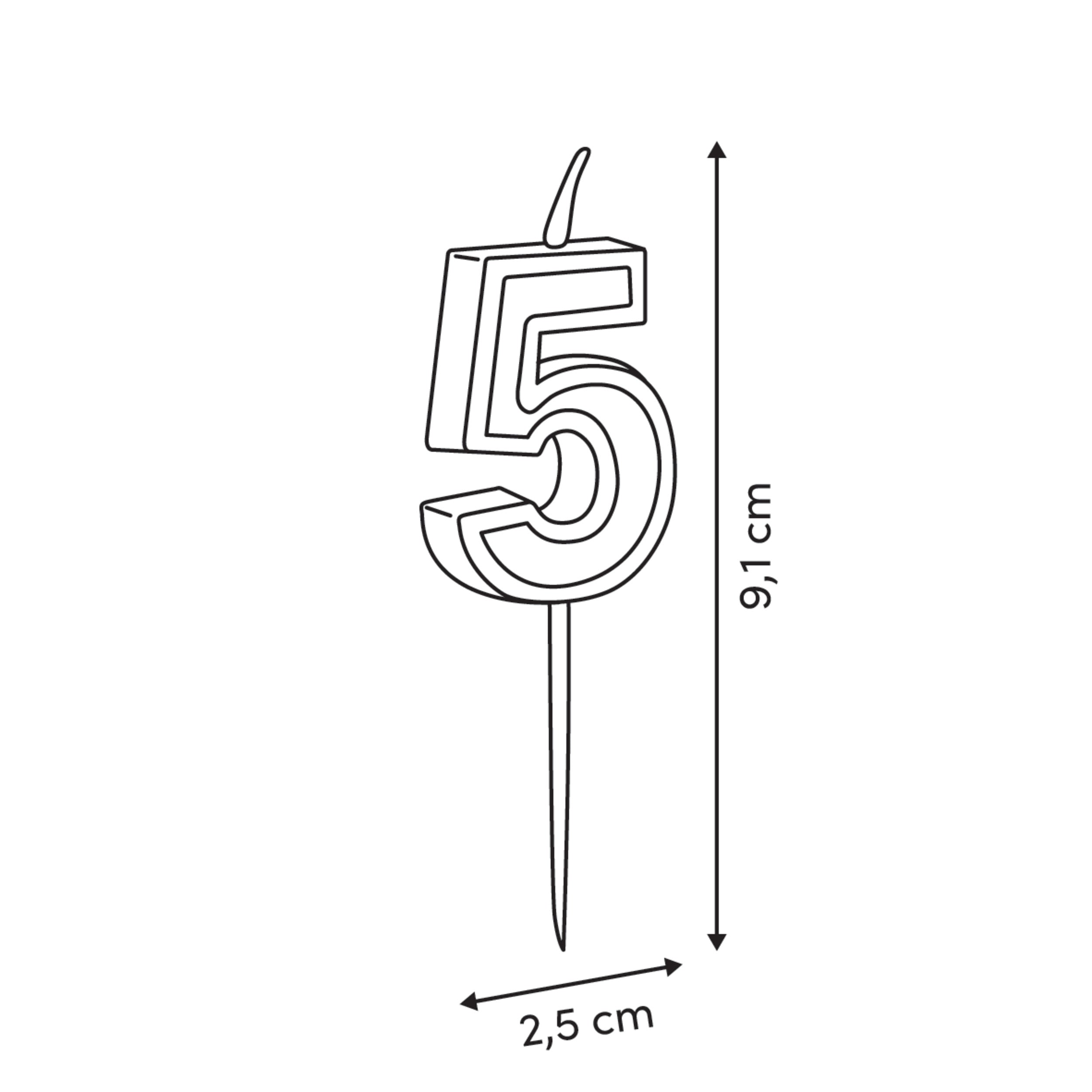 Birthday lumanare n5 H8.5 cm - Five