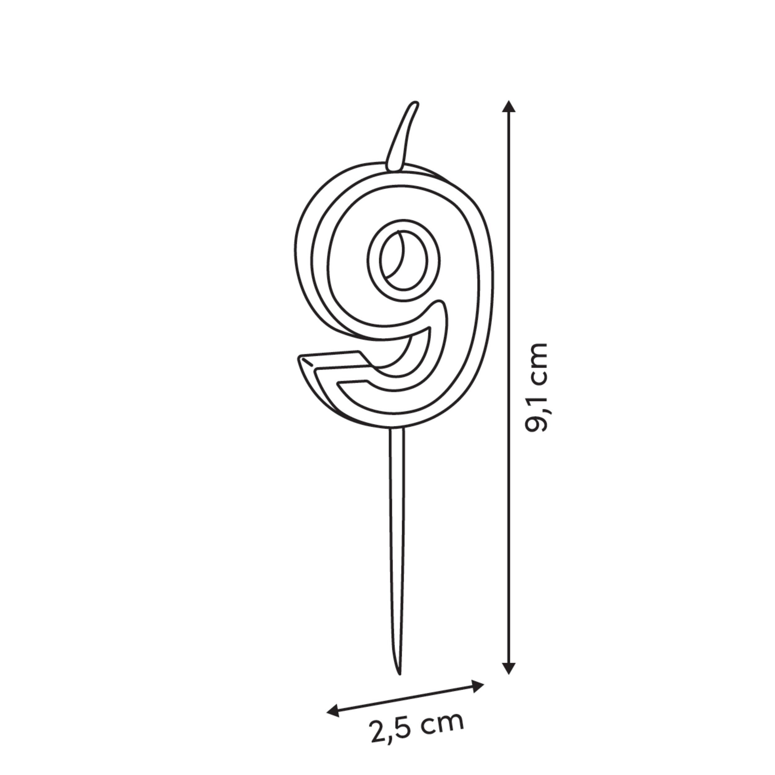 Birthday lumanare n9 H8.5 cm - Five