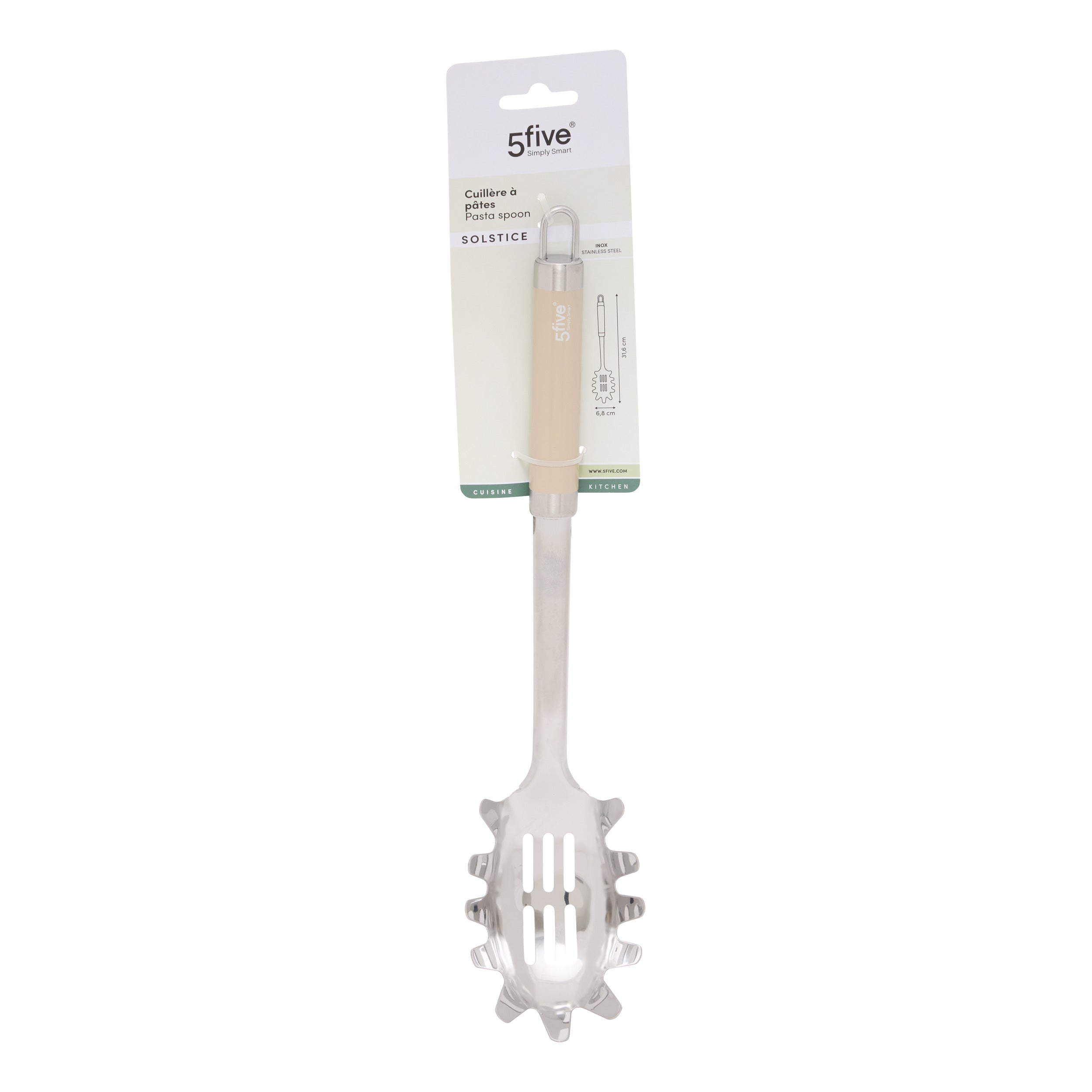 Solstice s/steelpasta spoon - Five