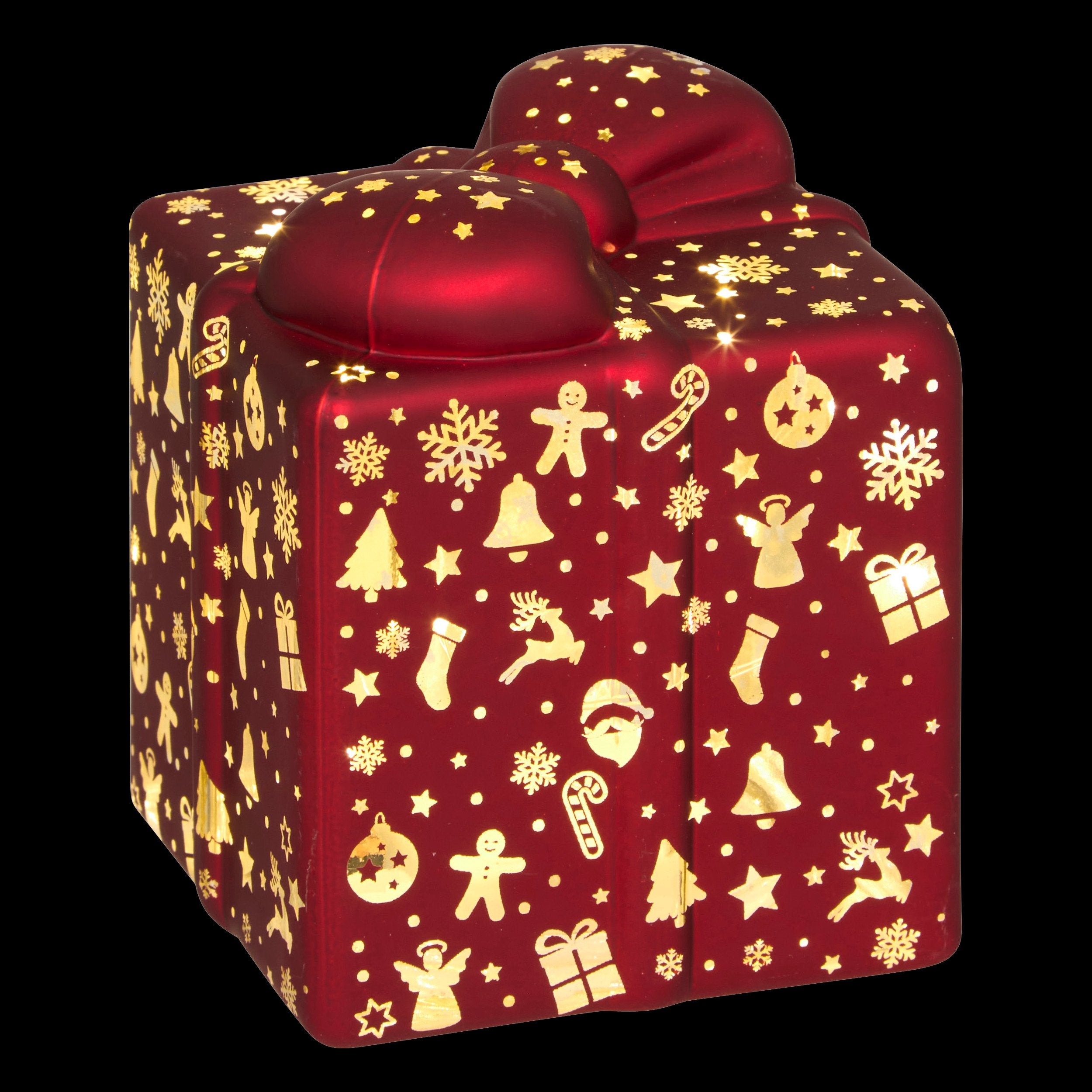 Cutie cadou luminoasa 7 LED, H 10 cm, asortat | Feeric
