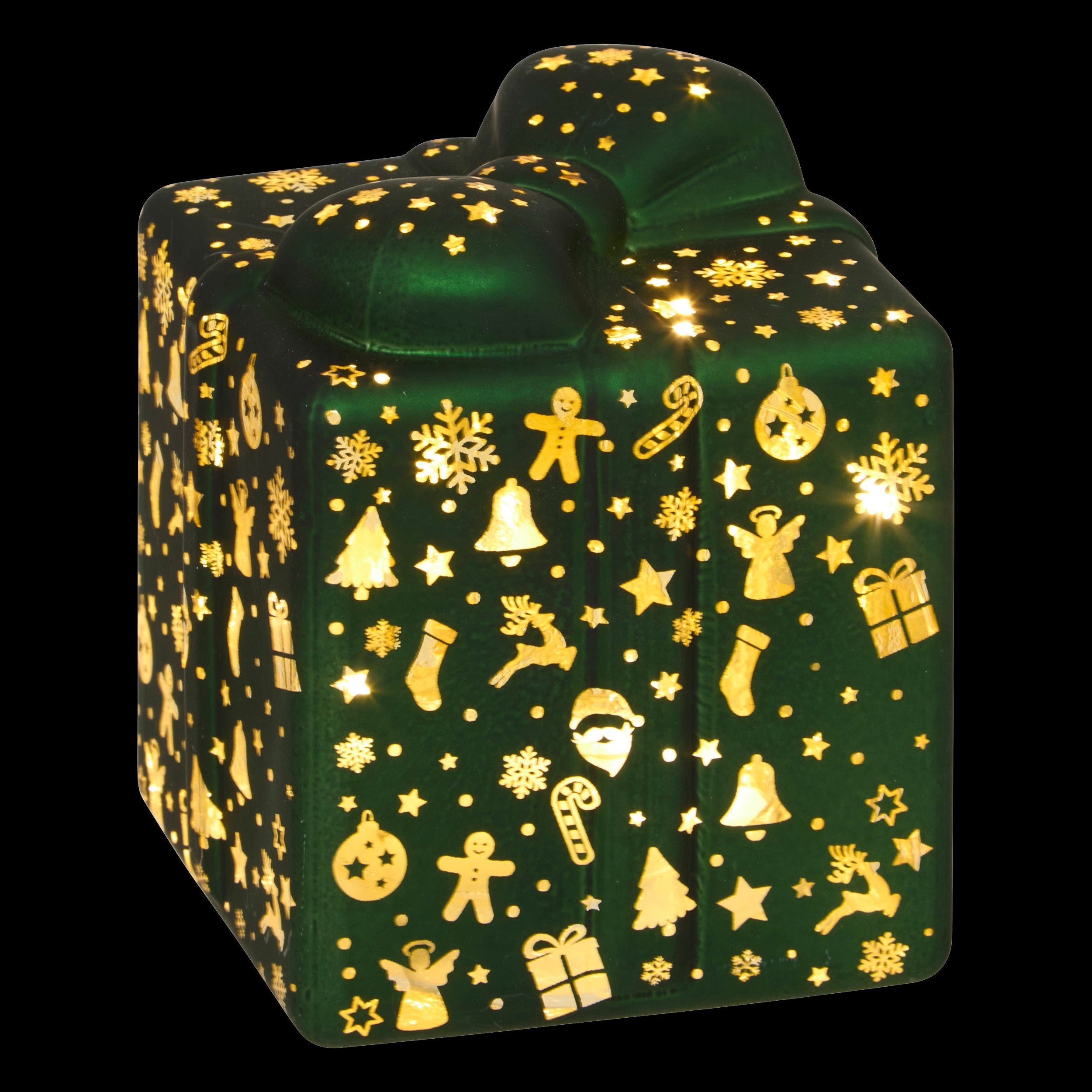 Cutie cadou luminoasa 7 LED, H 10 cm, asortat | Feeric